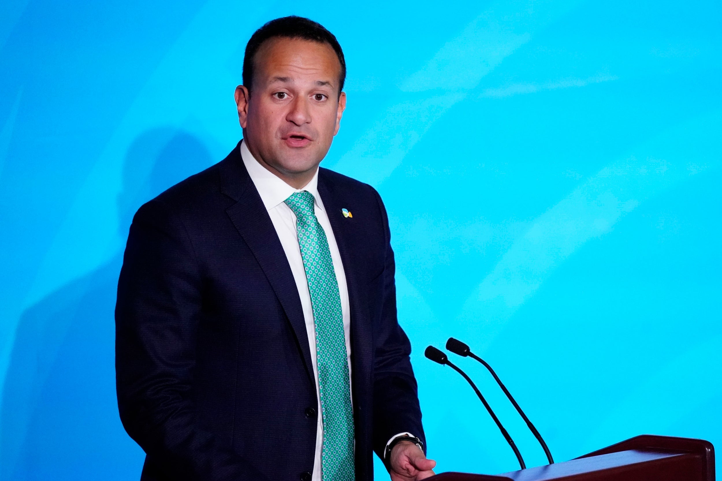 Ireland’s prime minister Leo Varadkar speaking in New York