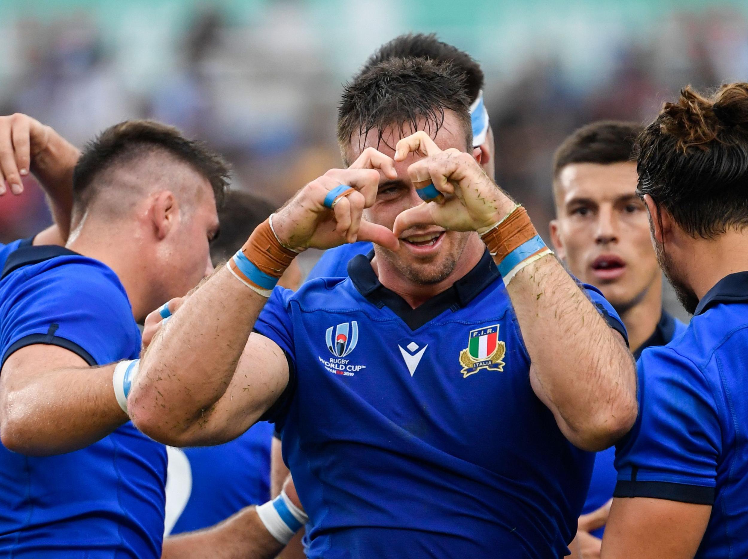 Braam Steyn celebrates his try against Canada