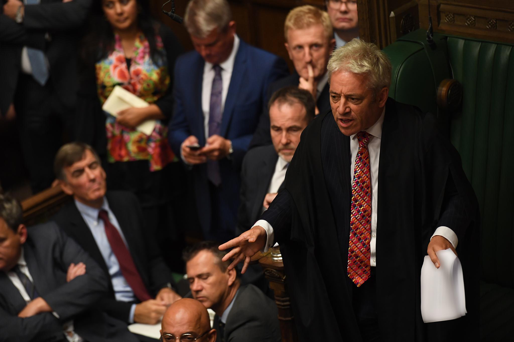 Disorder: speaker John Bercow calls for calm in the Commons