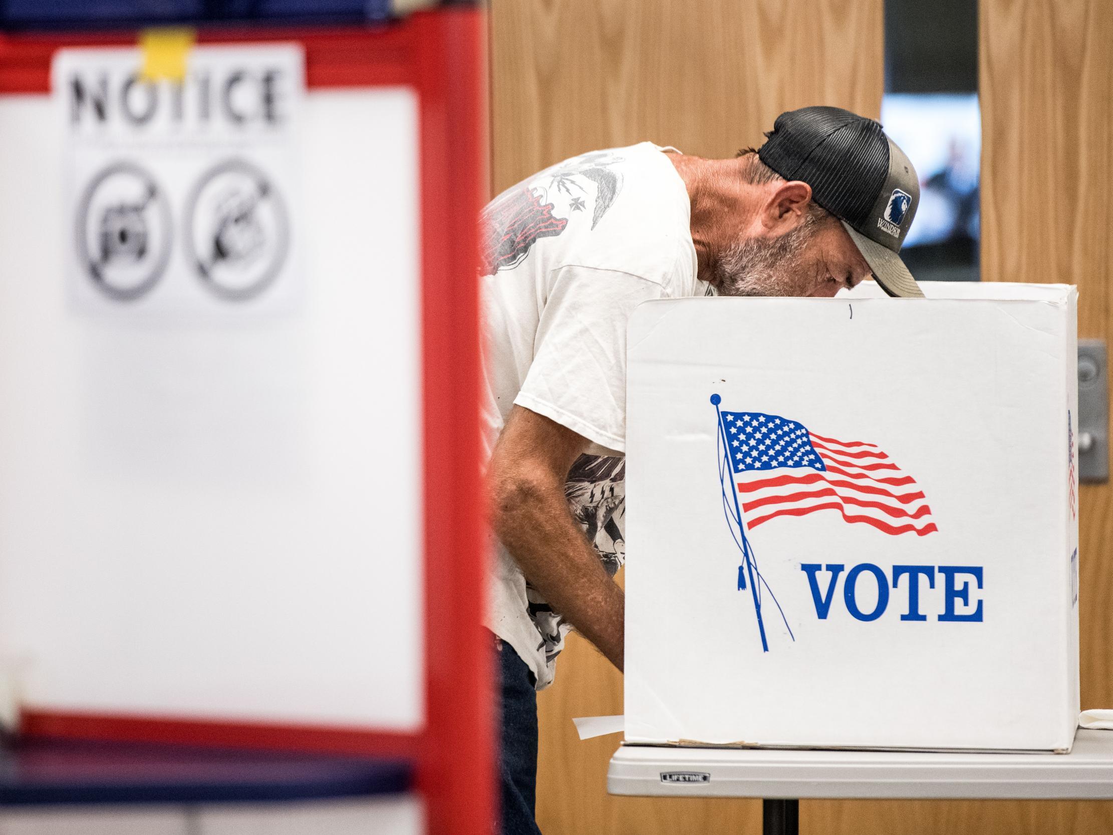 A voter in North Carolina's special election.