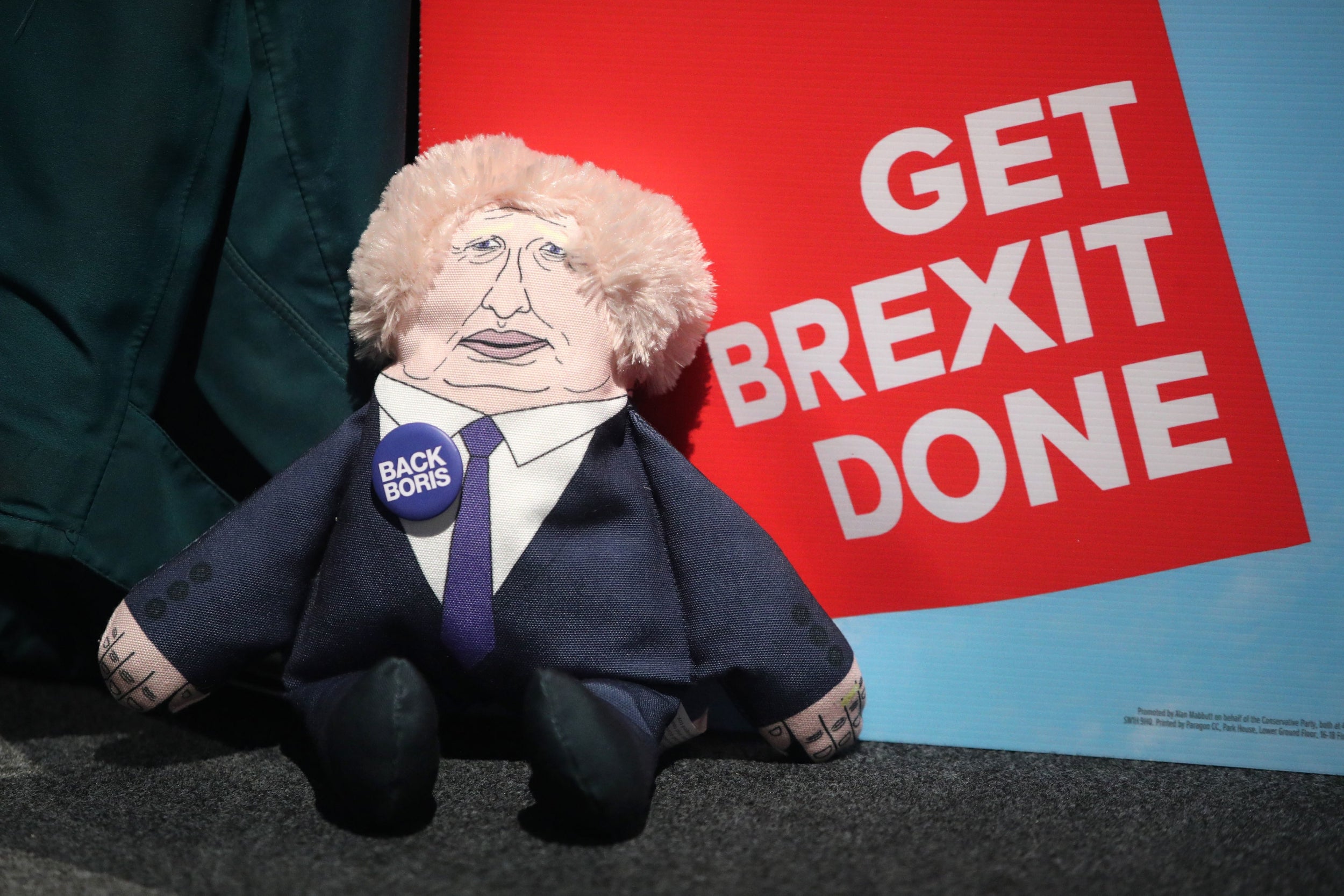 A Boris Johnson doll for sale at the Conservative Party Conference in Manchester on 29 September