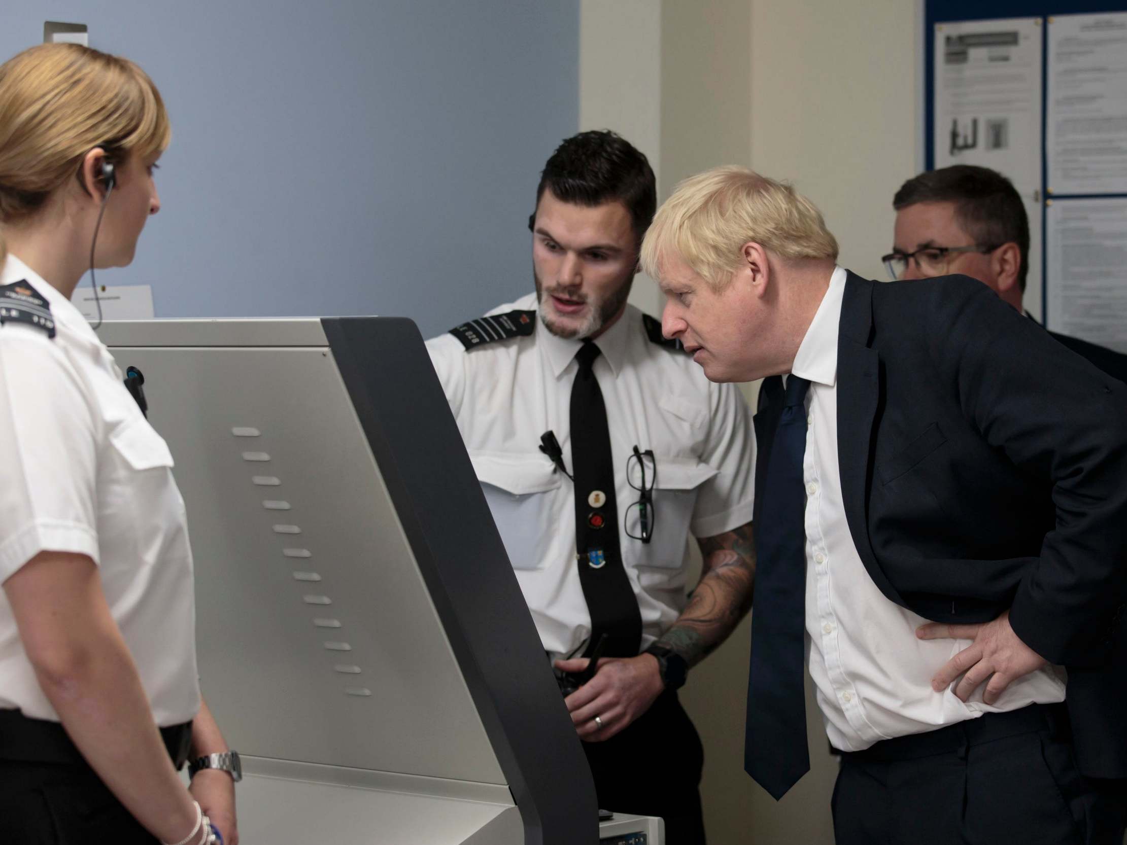 Boris Johnson visits HMP Leeds after an announcement that £100m would be invested in security and cutting crime in prisons