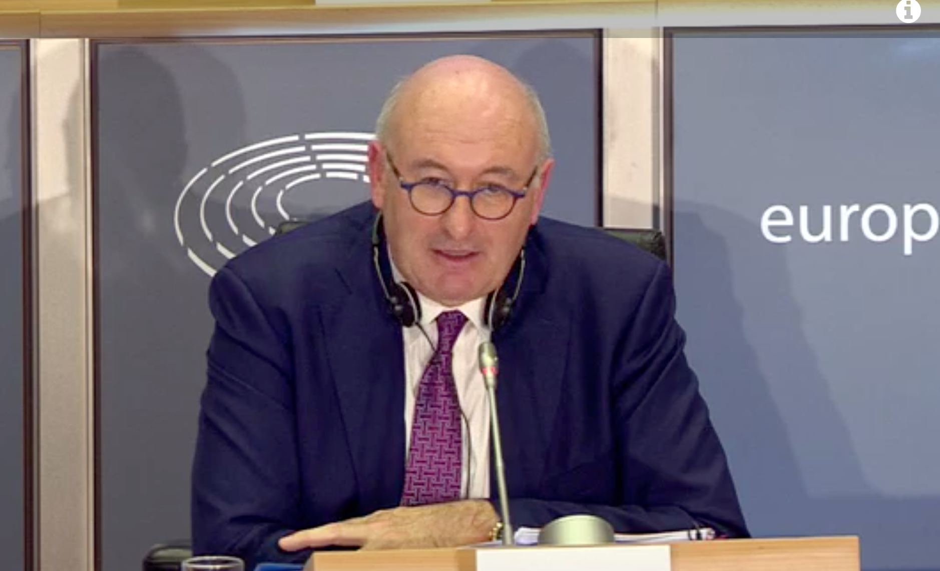 Phil Hogan, the EU's incoming trade commissioner, Speaking in the European Parliament on Monday night