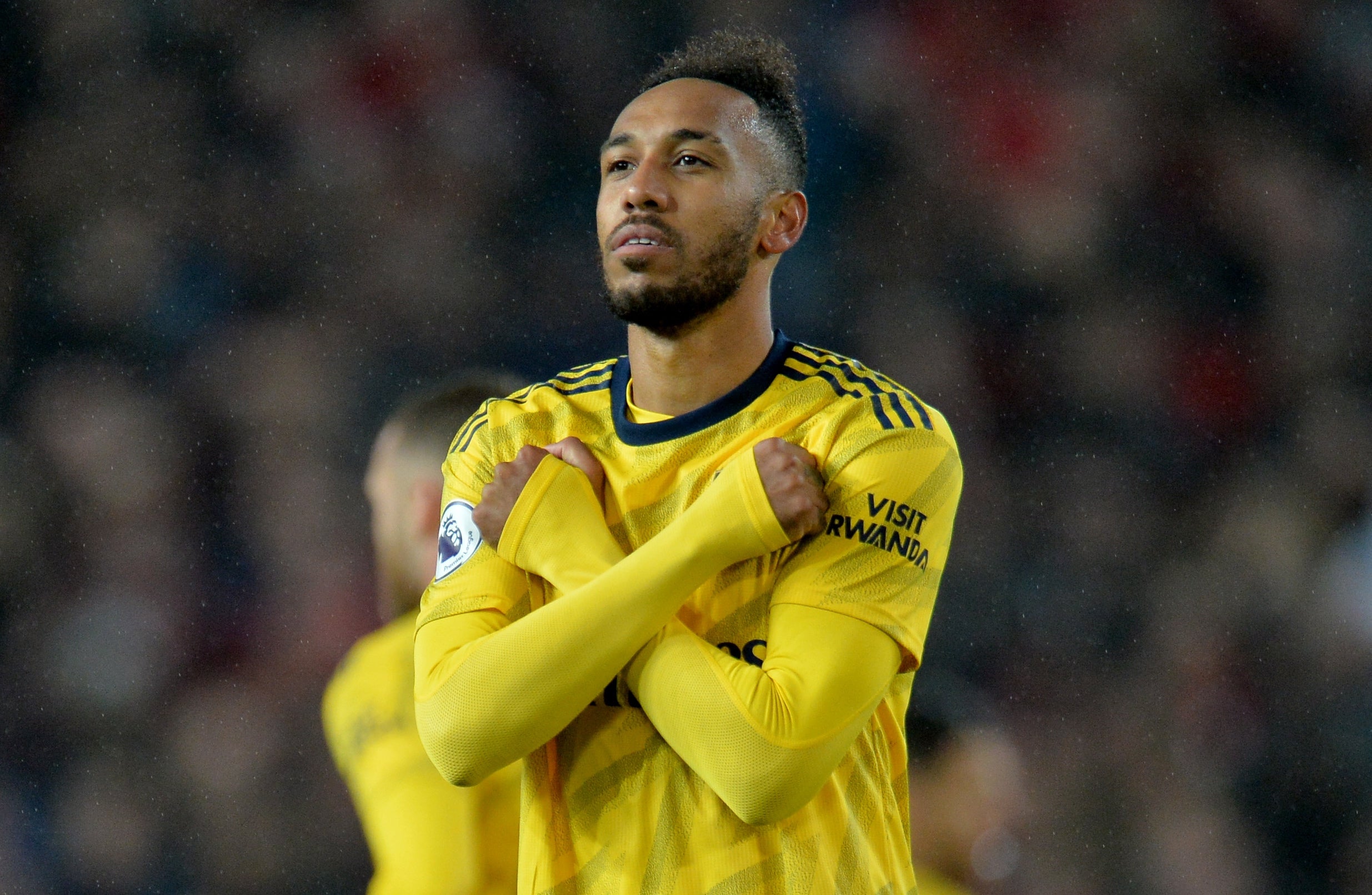 Pierre-Emerick Aubameyang celebrates his equaliser