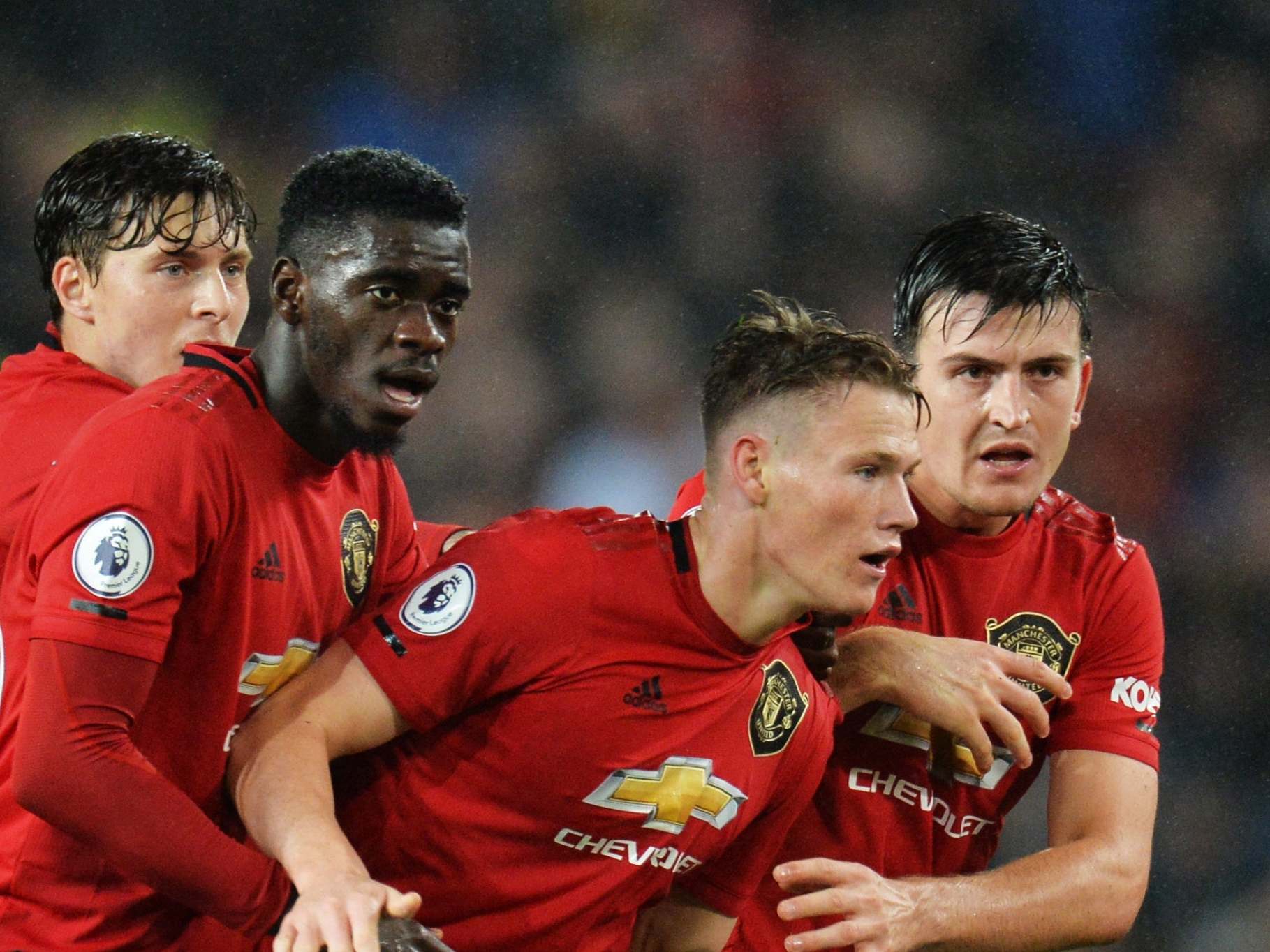 Man United players celebrate