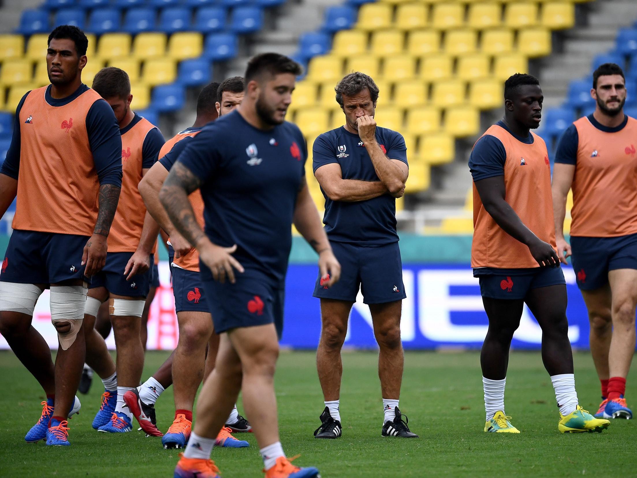 France in training ahead of today's match