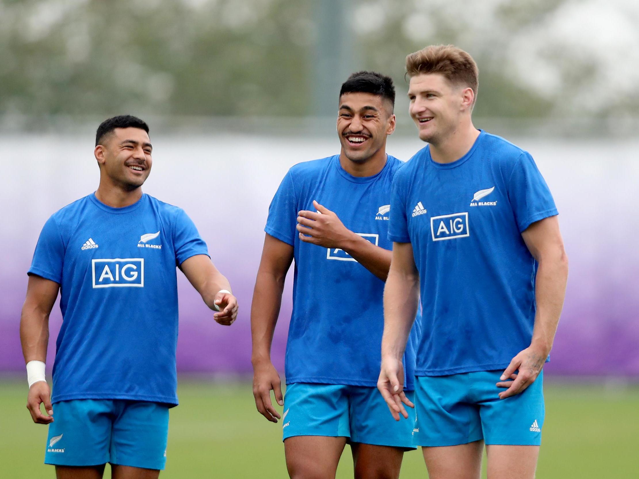 New Zealand in training ahead of today's match