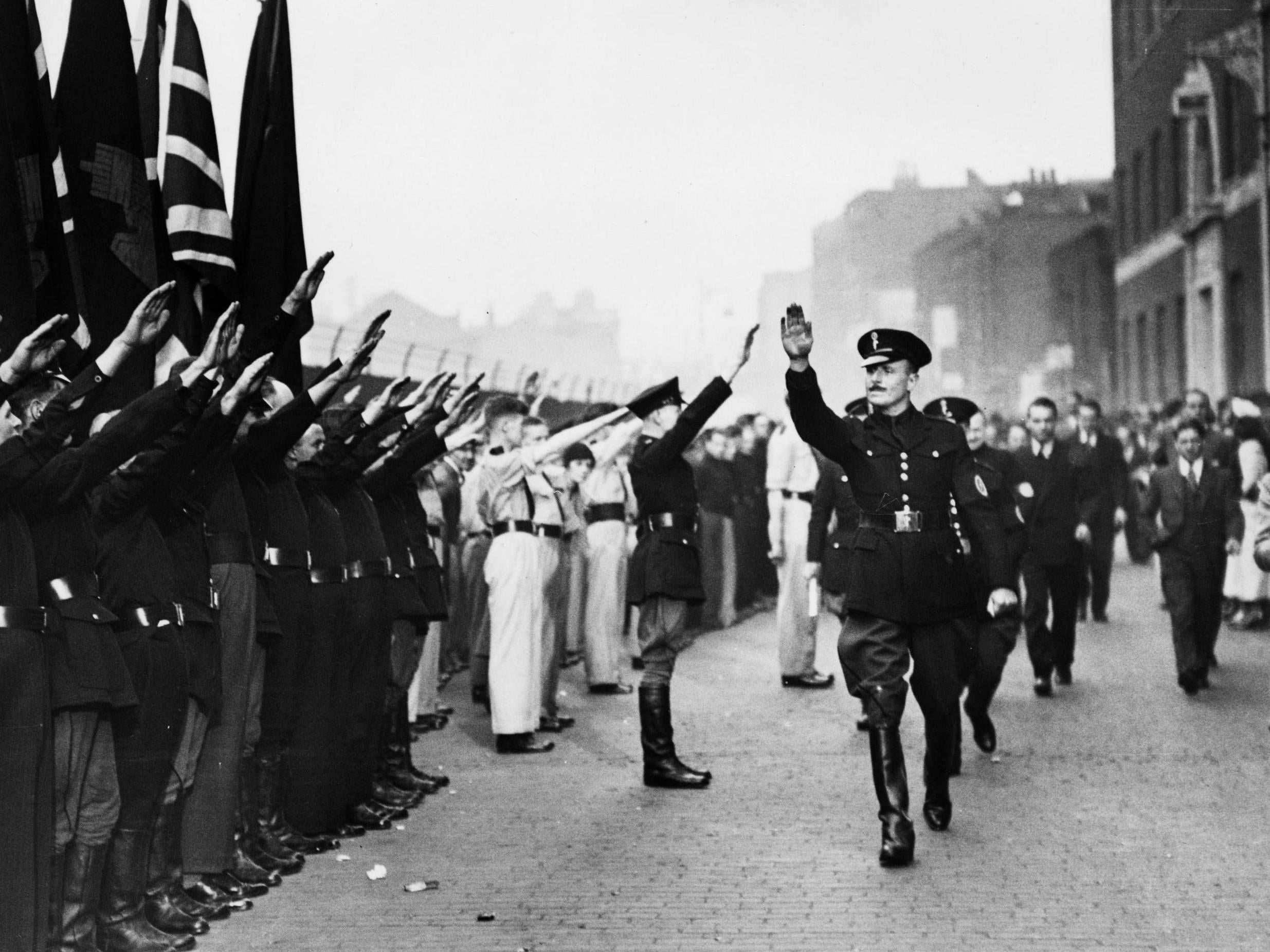 Oswald Mosley, in 1936: Cockburn used The Week to expose and criticise fascist sympathisers in Britain (Getty)