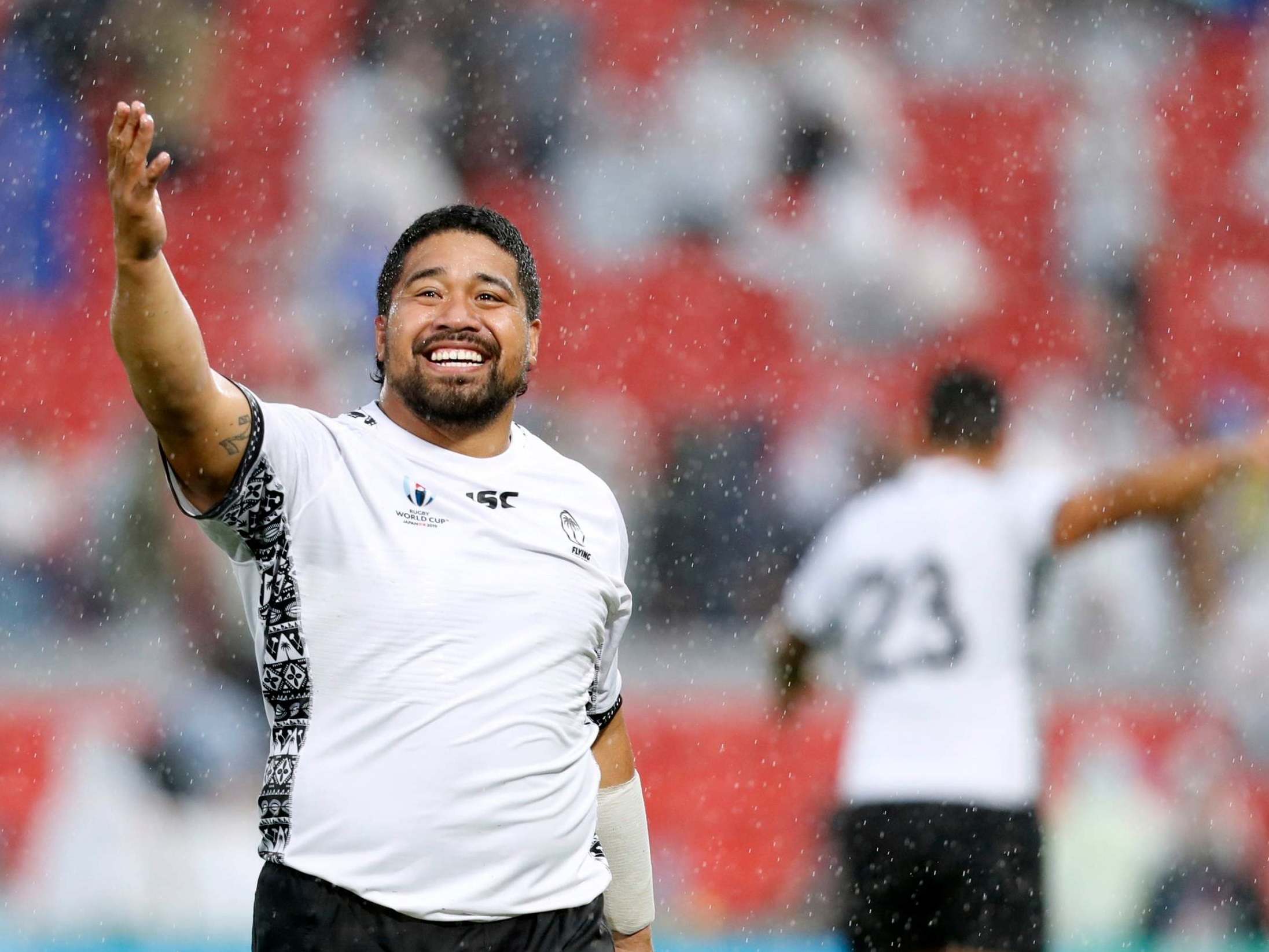 Campese Ma’afu celebrates after the match