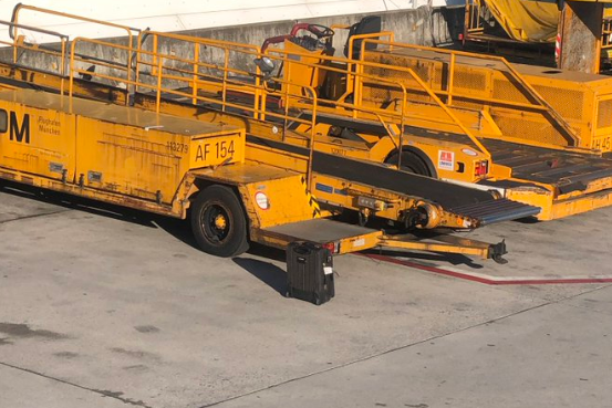 Man could see his bag on the tarmac