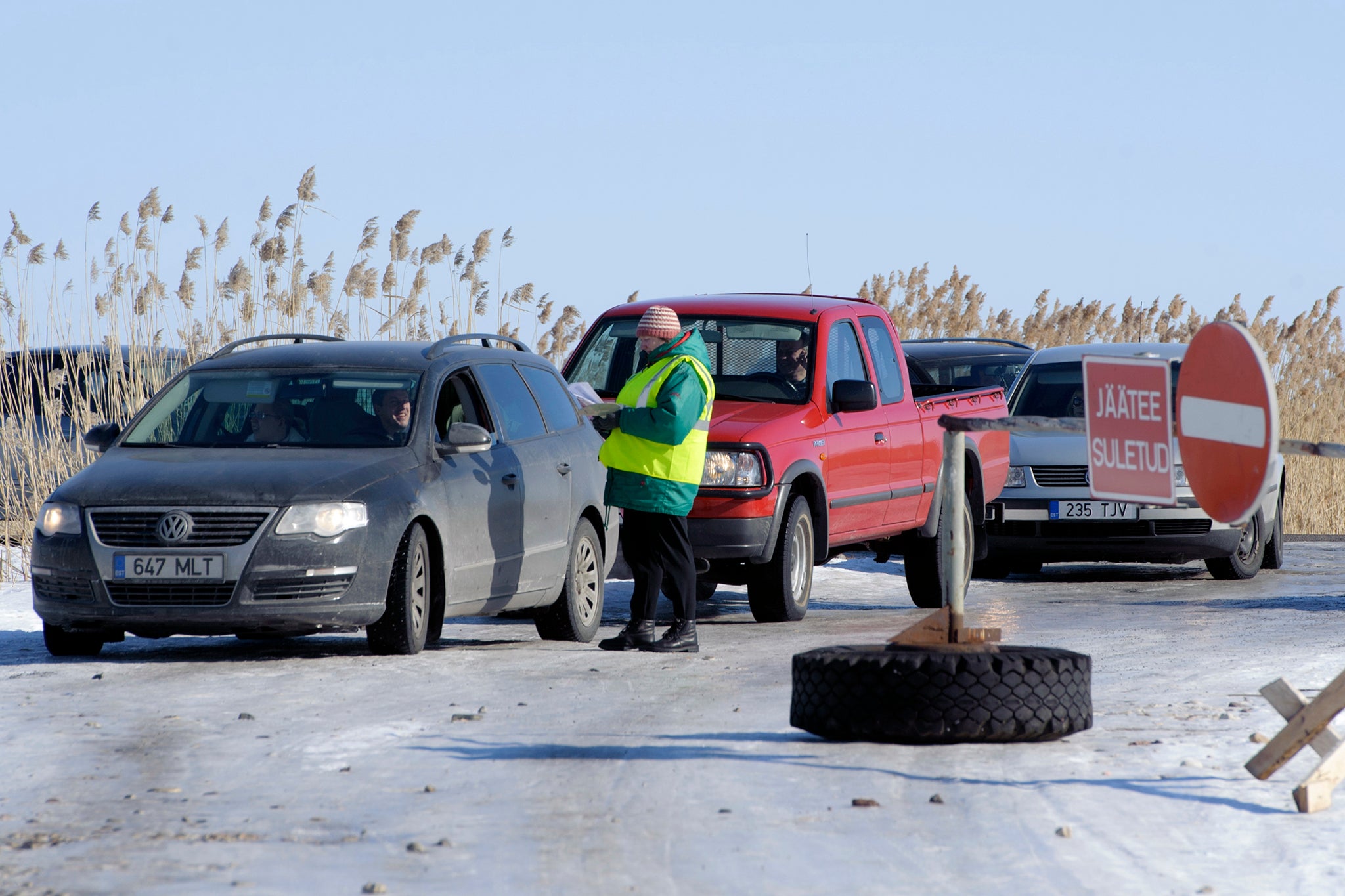 Kihnu can be accessed from the mainland by car some winters when the Baltic sea freezes