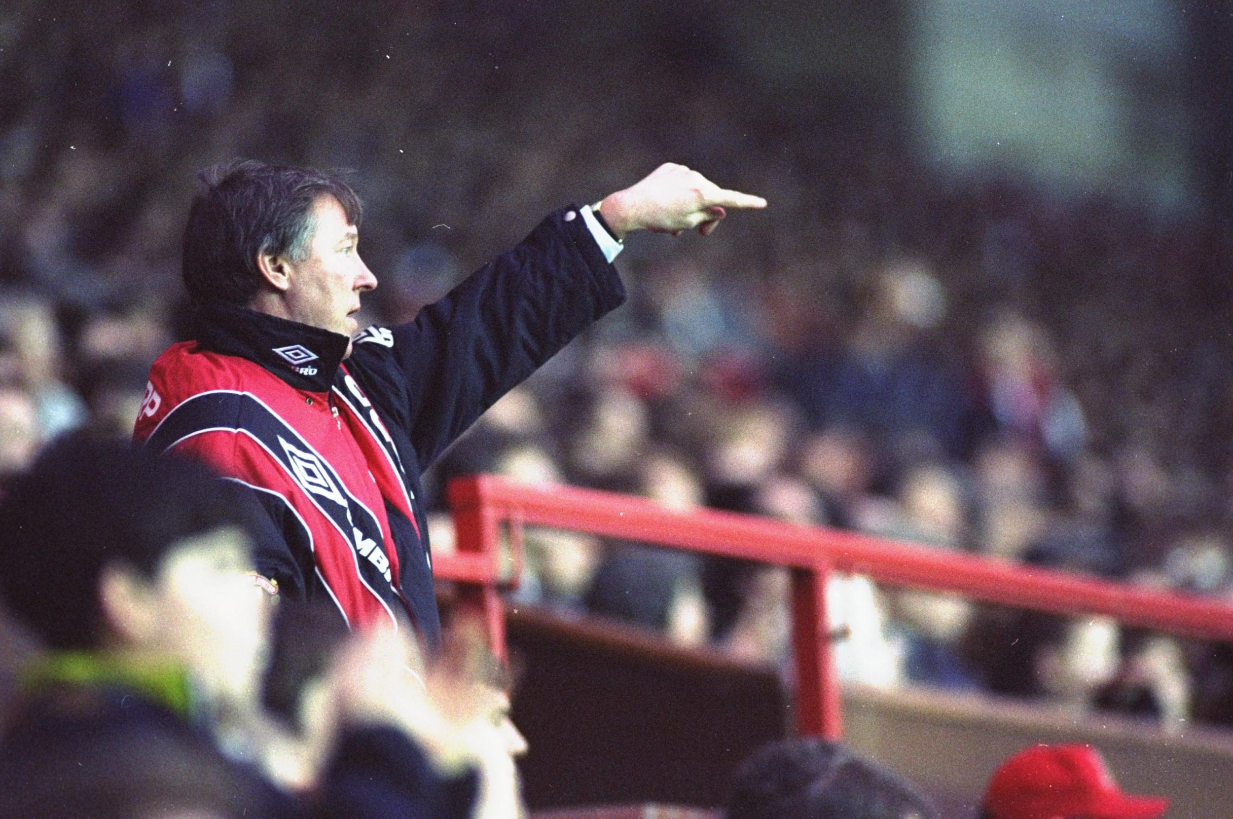 Alex Ferguson directs from the touchline