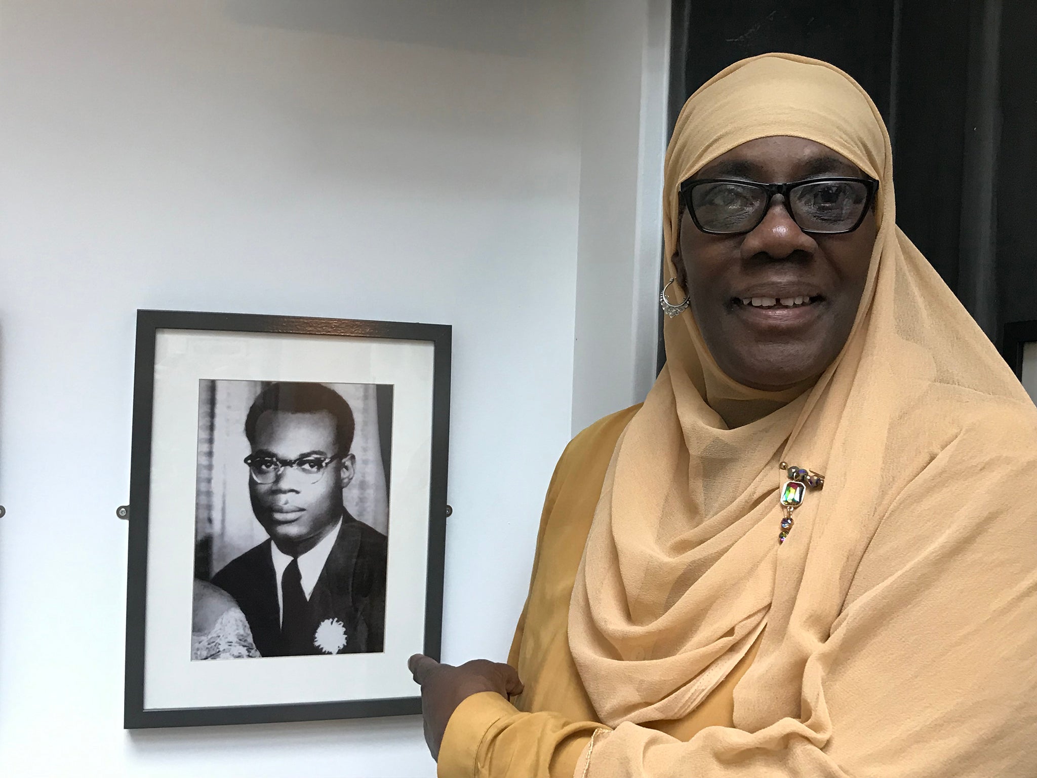 Josephine with Kelso’s portrait at the Tabernacle in Notting Hill