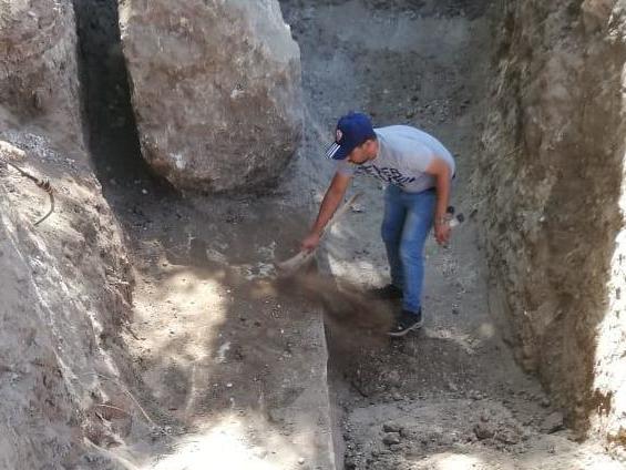 Archaeologists have so far uncovered a north-south wall and an east-west wall, along with the southwestern corner of the temple