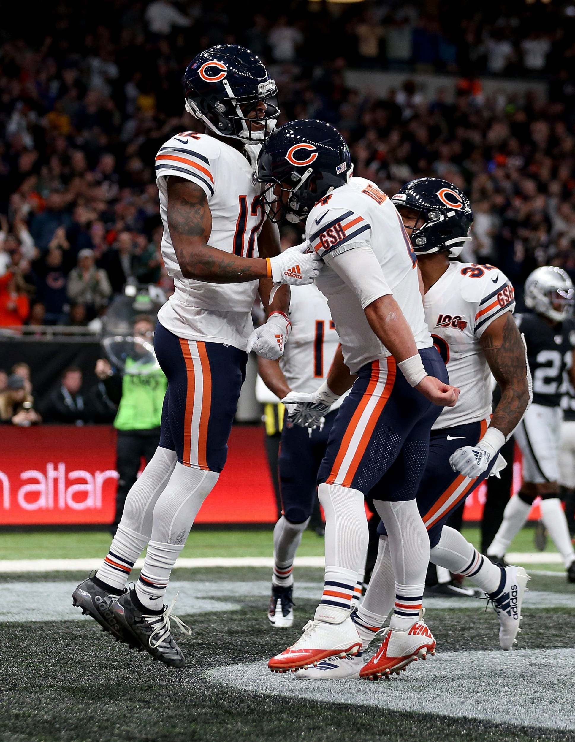 The Bears celebrate at Tottenha Hotspur Stadium