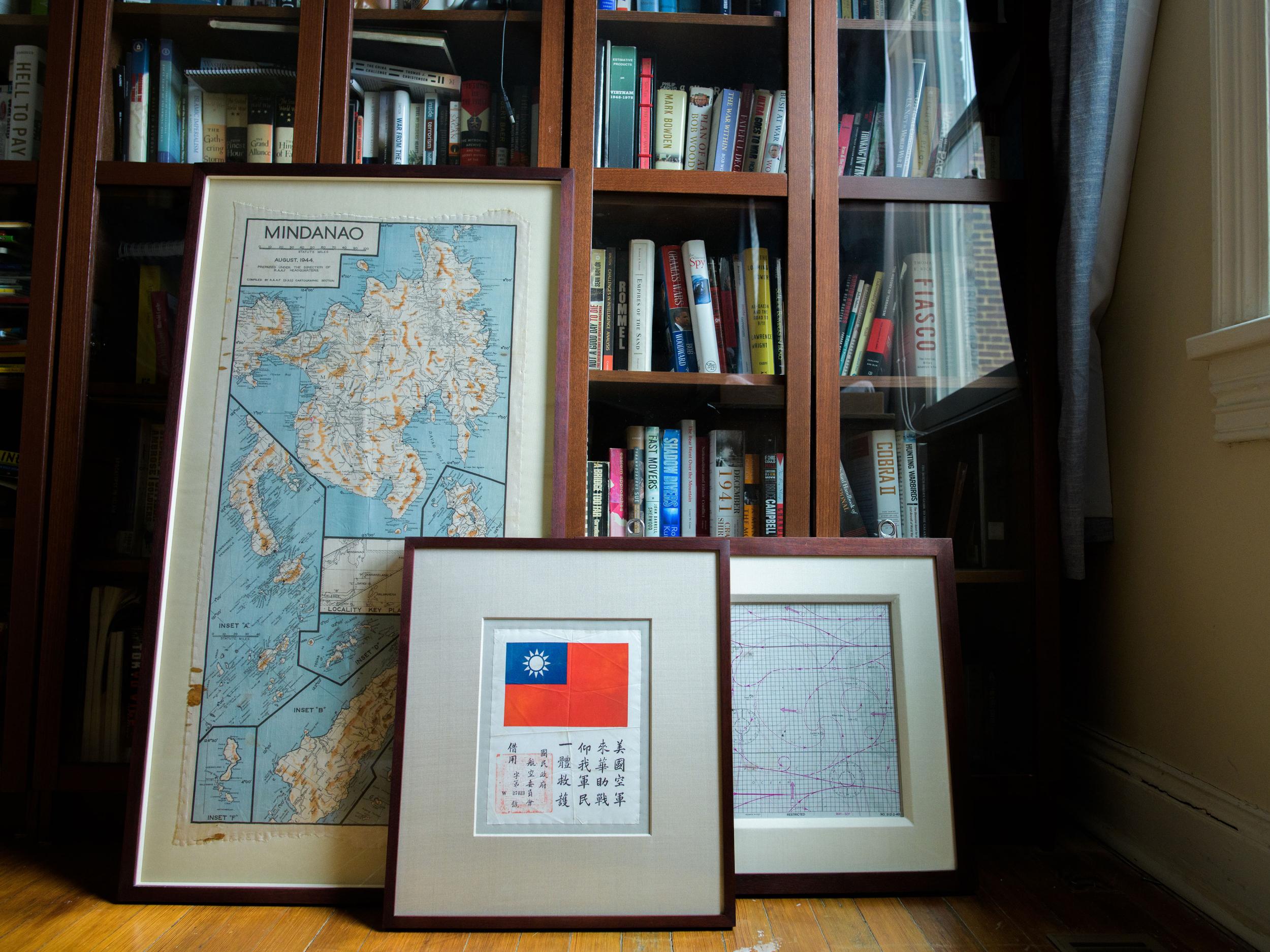 Second World War maps displayed at the Shaw home of Canestaro once belonged to his grandfather