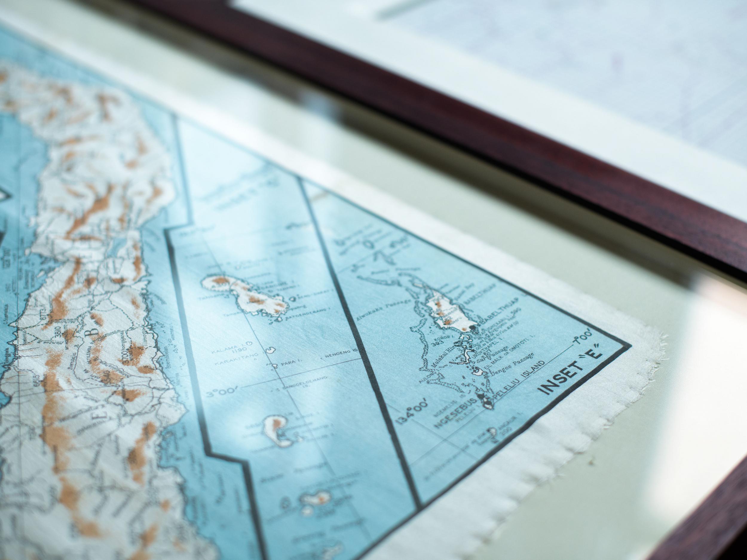 The maps, printed on rayon and silk, were carefully cleaned and preserved and framed so they would last for generations to come