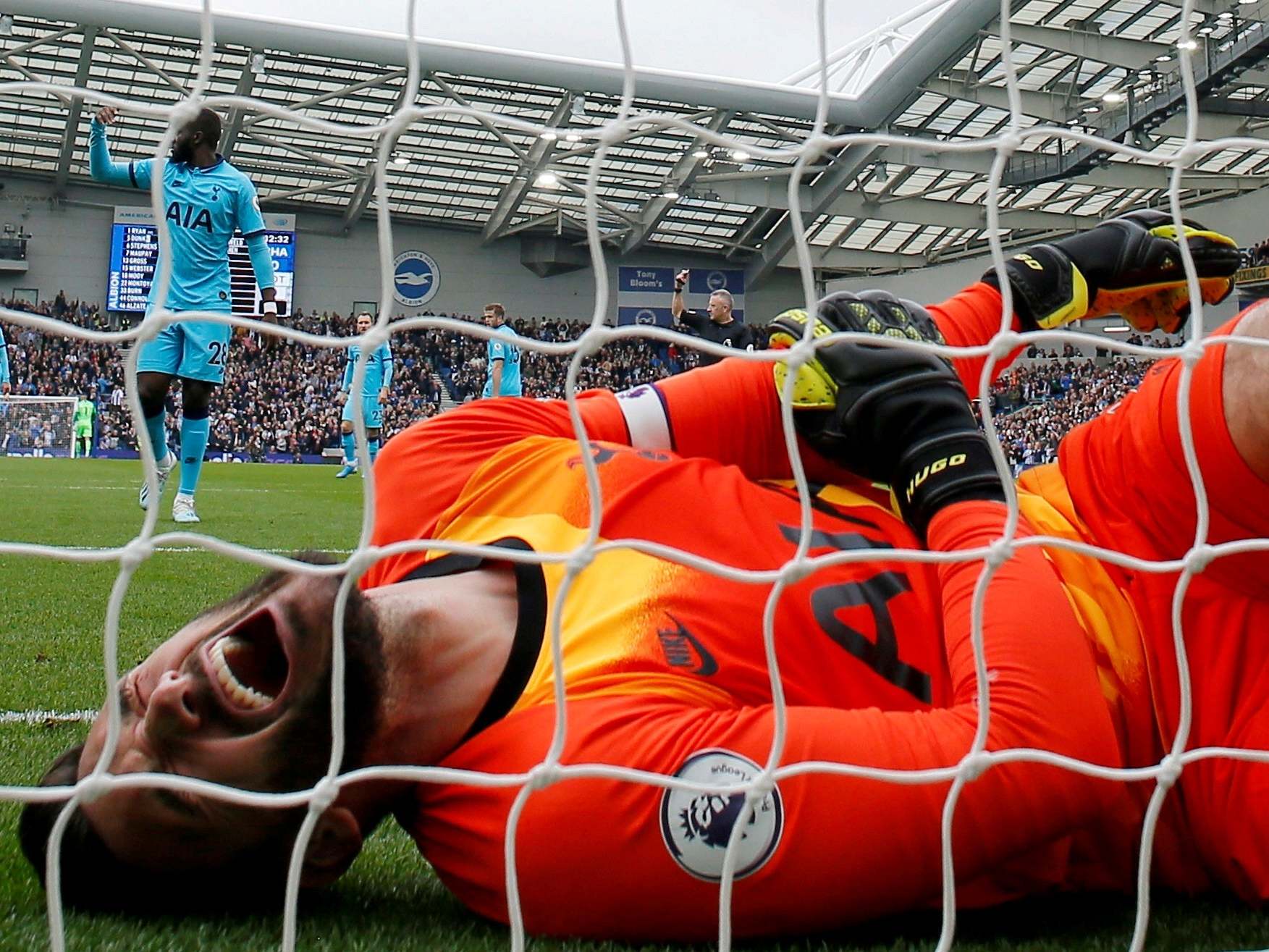 The goalkeeper dislocates his elbow against Brighton