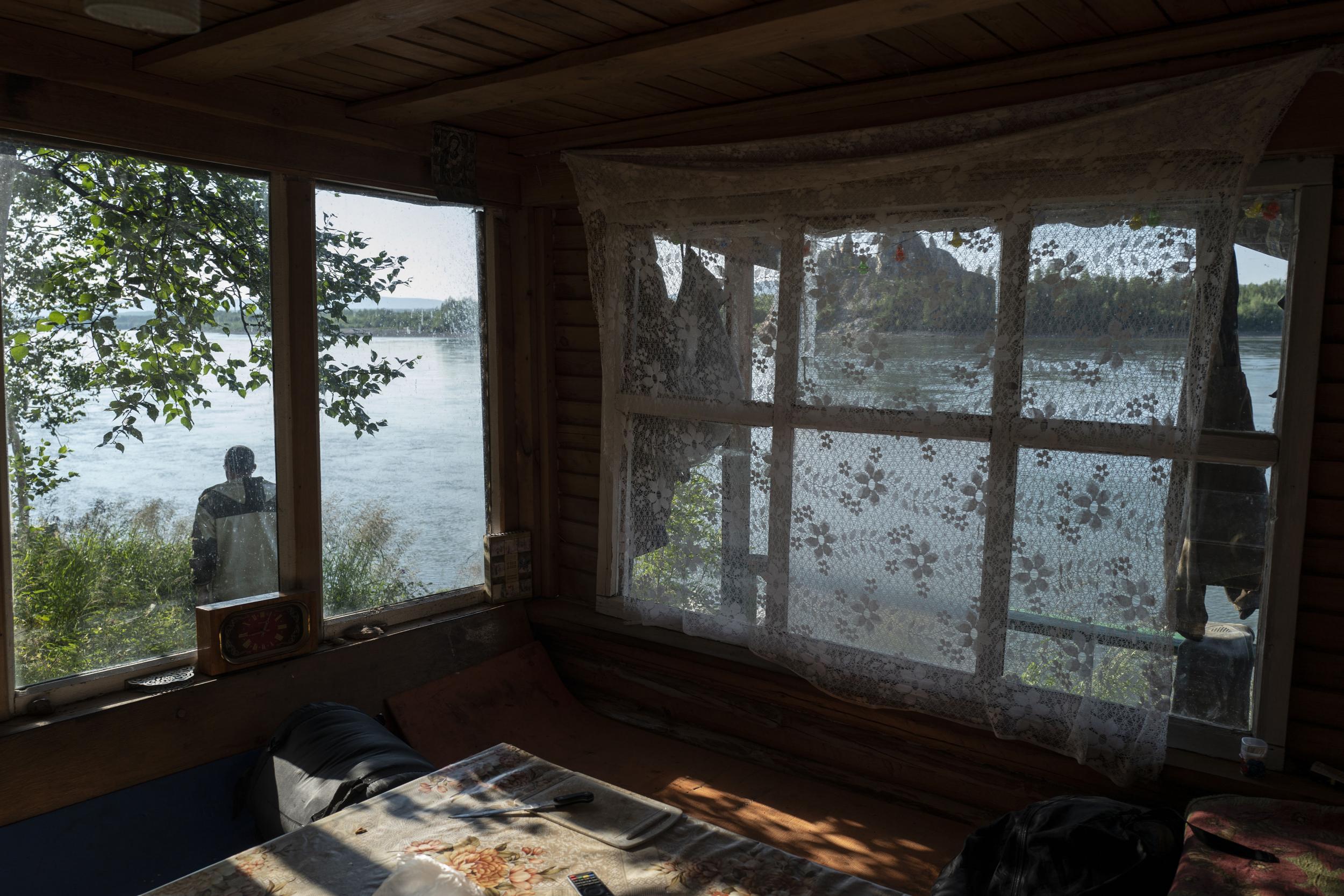 The Kolyma river, seen through the windows of a hunting lodge