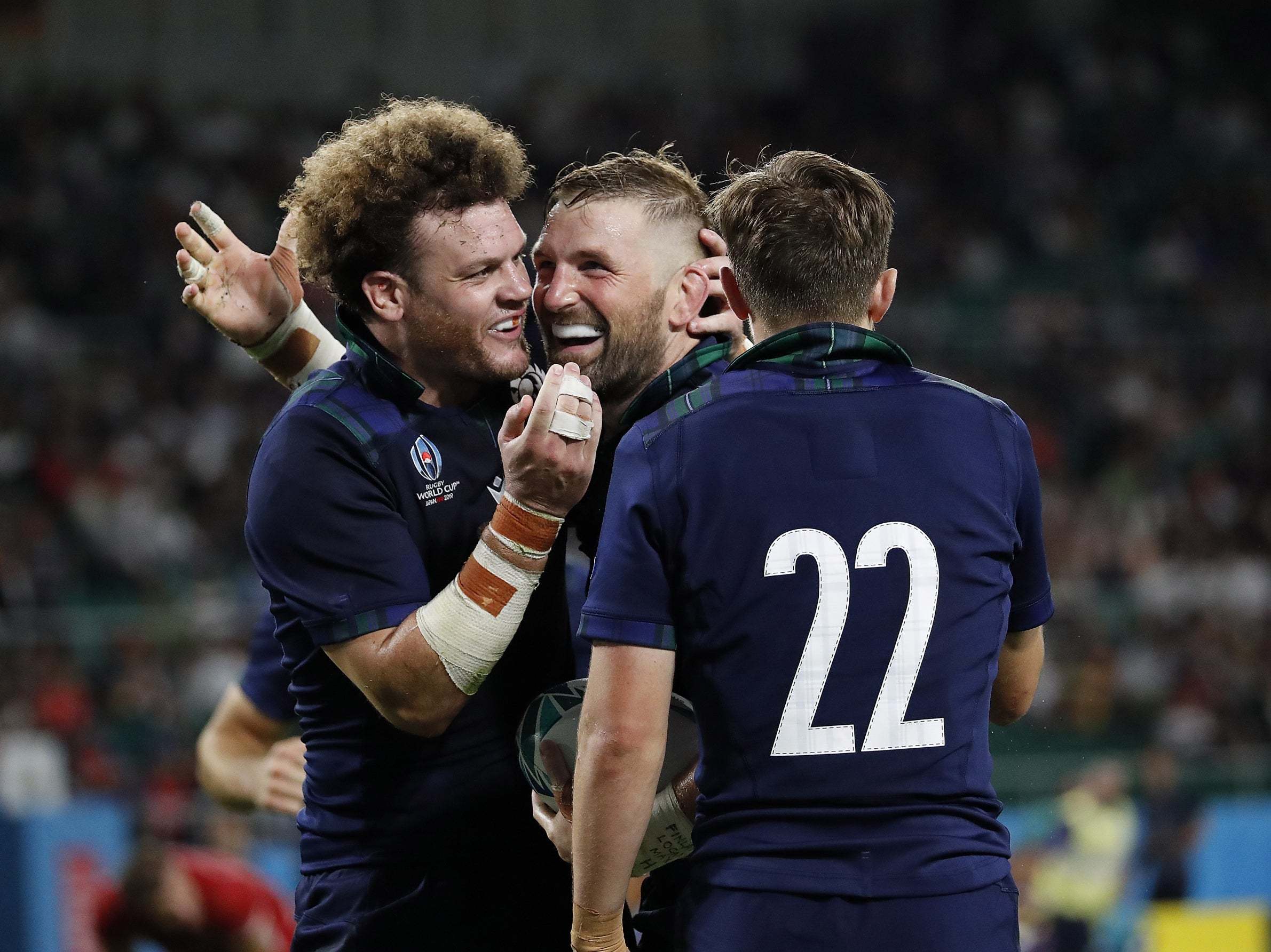 John Barclay celebrates scoring for Scotland