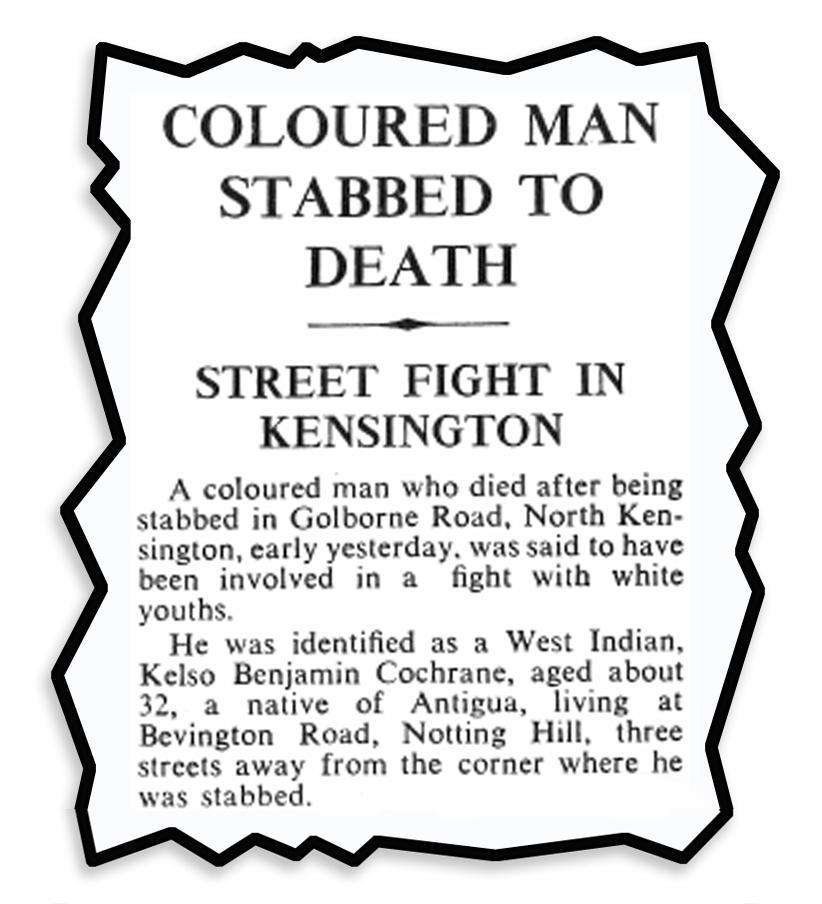 A newspaper cutting from the time