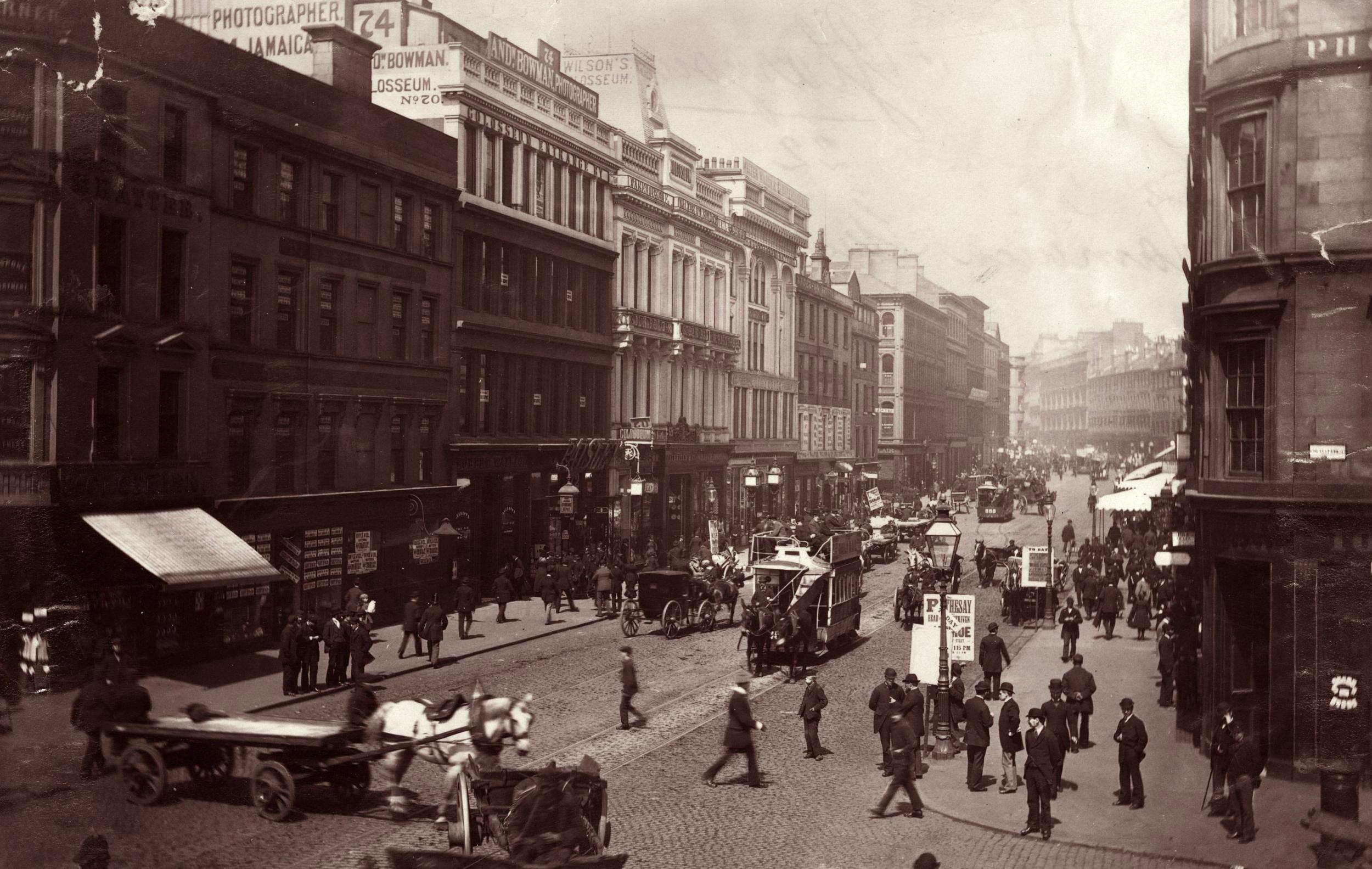 Jamaica Street in Glasgow in the 1840s, during the industrial boom