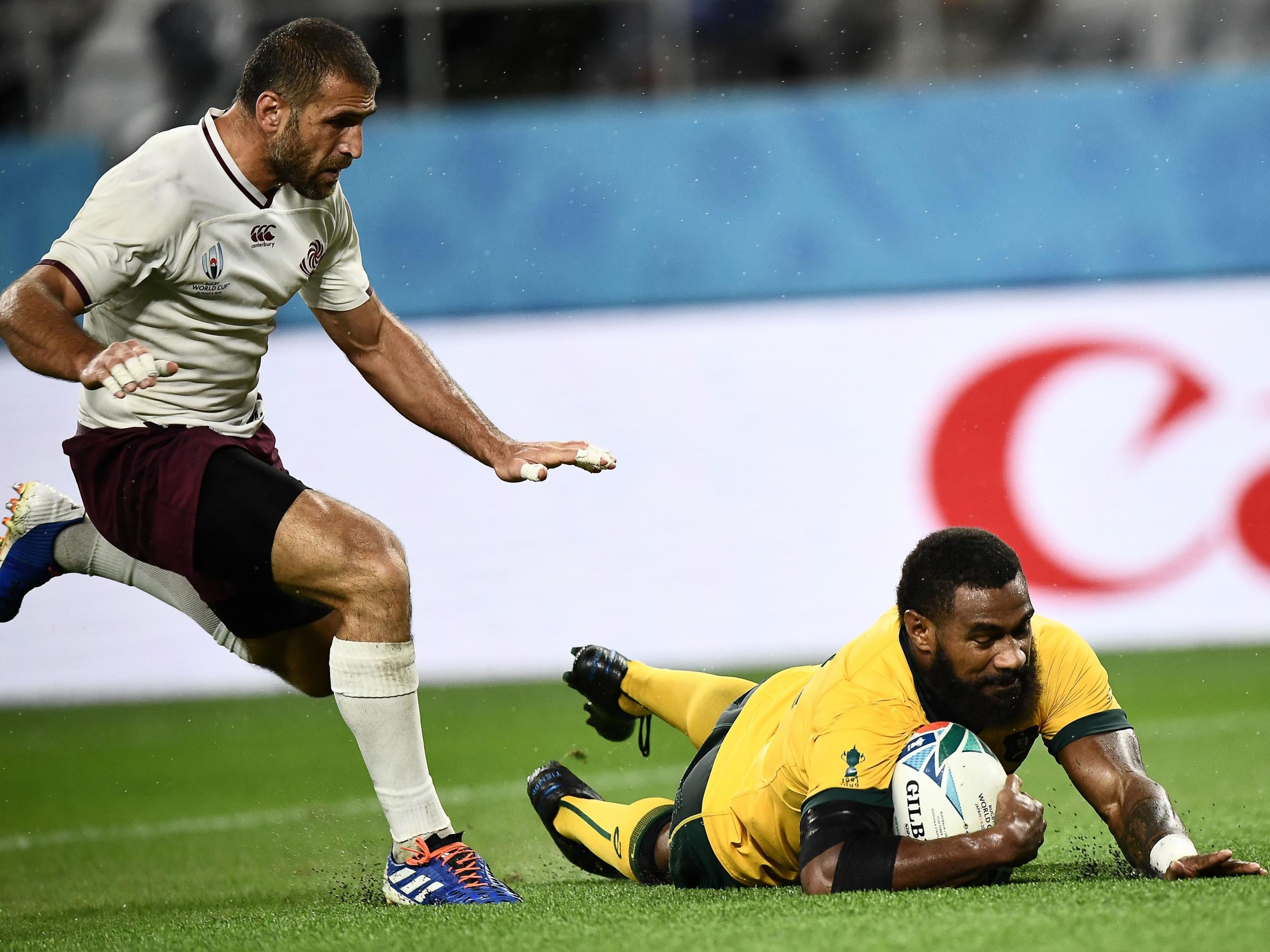 Marika Koroibete’s fine solo try broke the game open for Australia