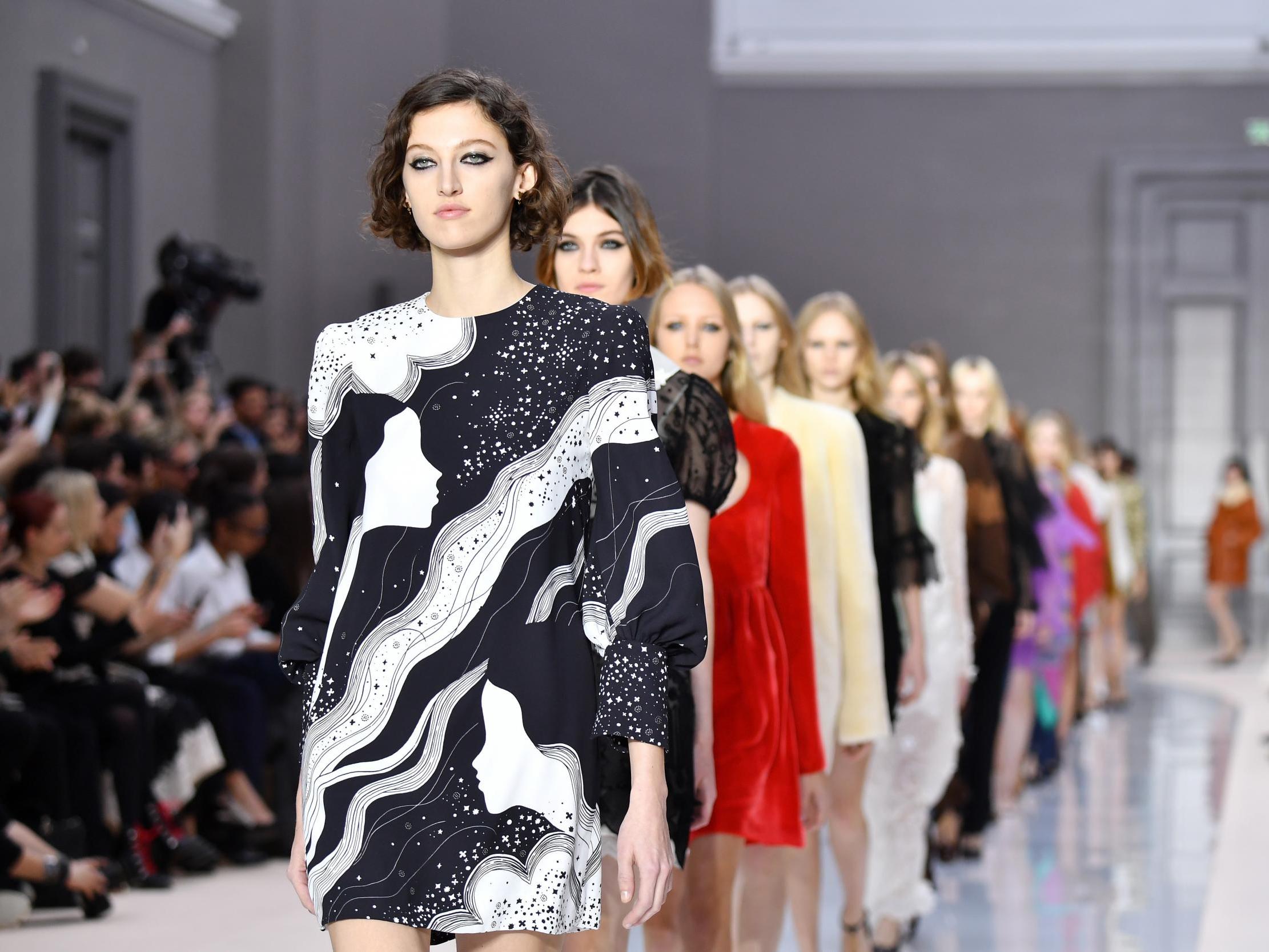 Models walk the runway during the Chloé show at Paris Fashion Week, 2 March 2017