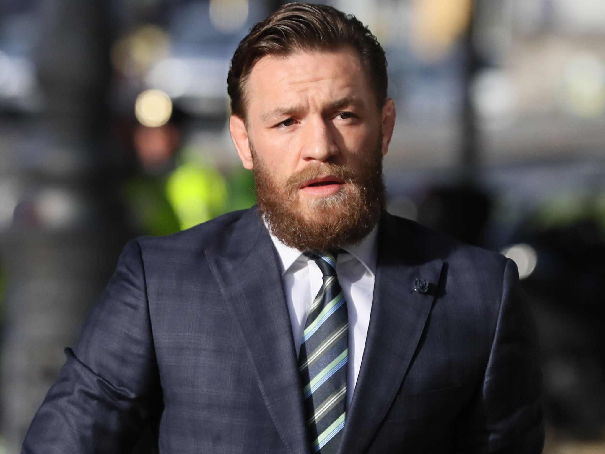 Conor McGregor arrives at the Criminal Courts of Justice in Dublin.