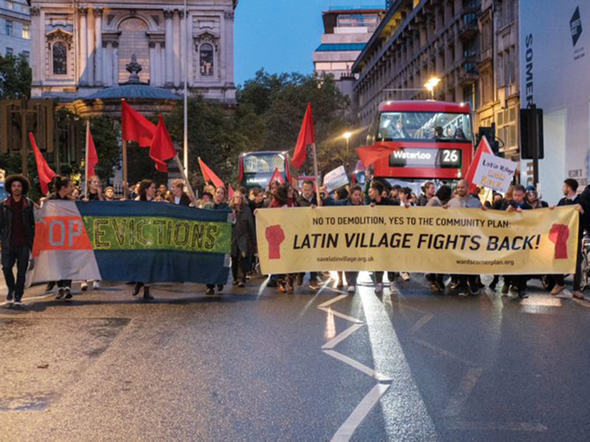 A march against the changes to the ‘Latin Village’ market