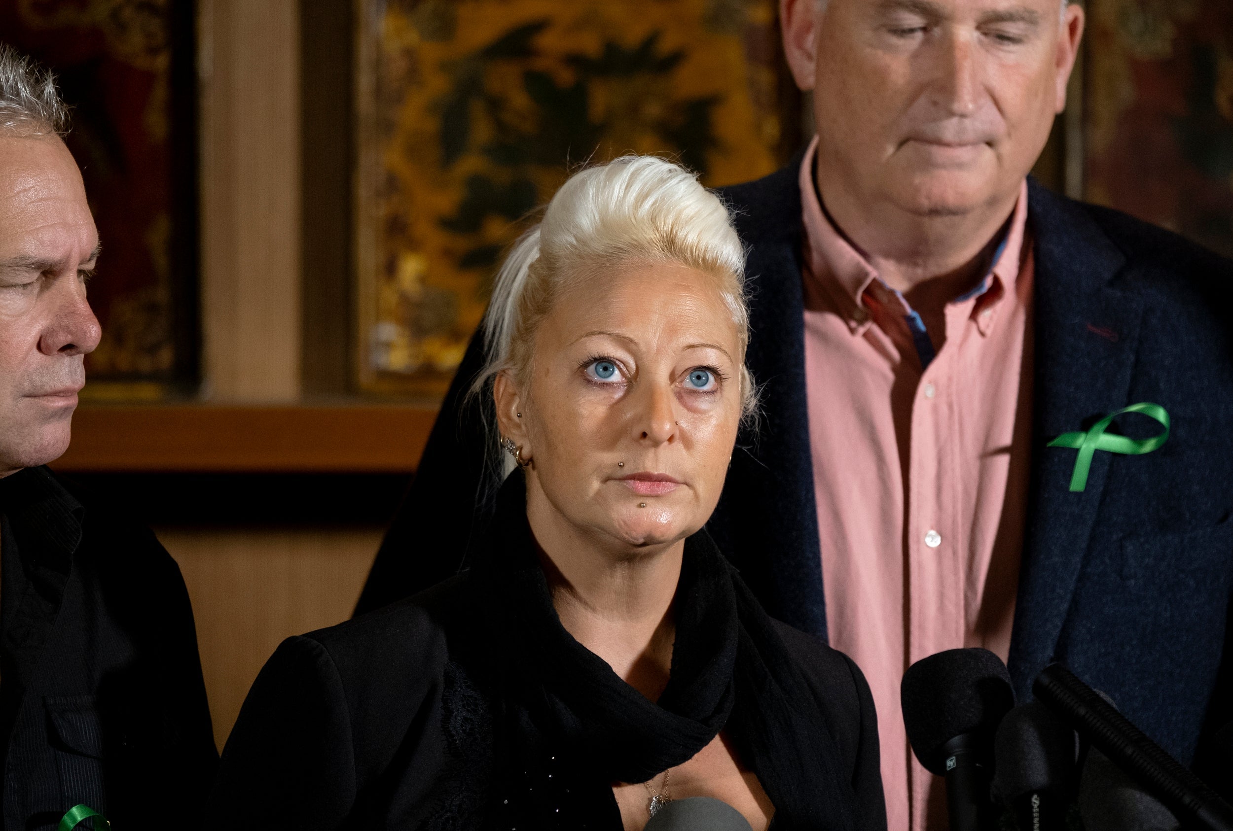 Charlotte Charles, mother of Harry Dunn, at a news conference in New York