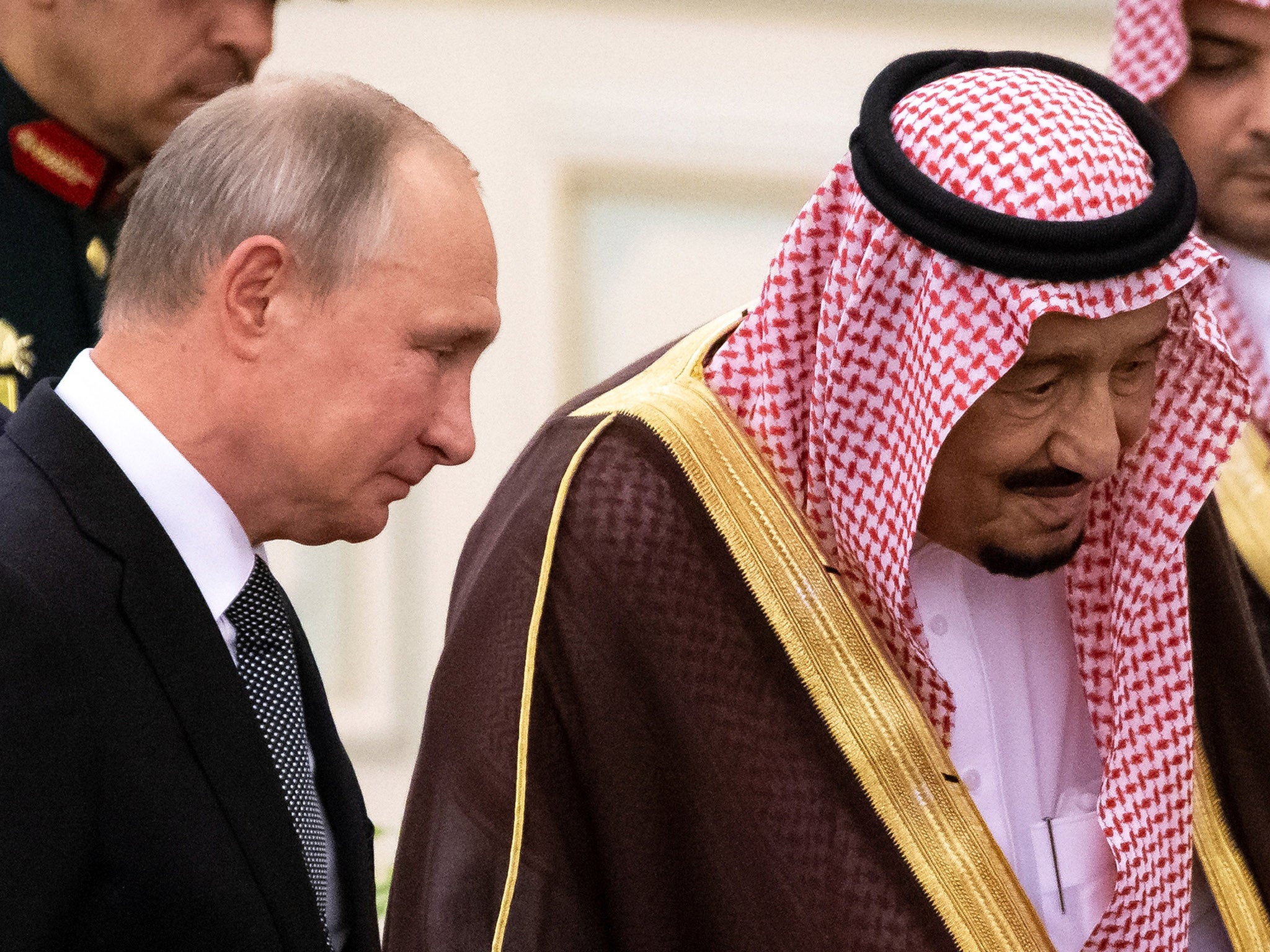 Russian President Vladimir Putin and Saudi Arabia's King Salman.