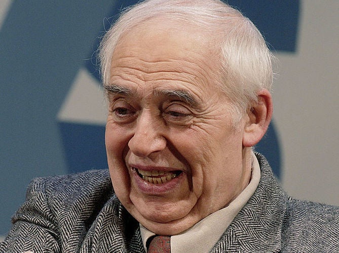 Literary critic Harold Bloom, who has died at the age of 89, at an event in 2003