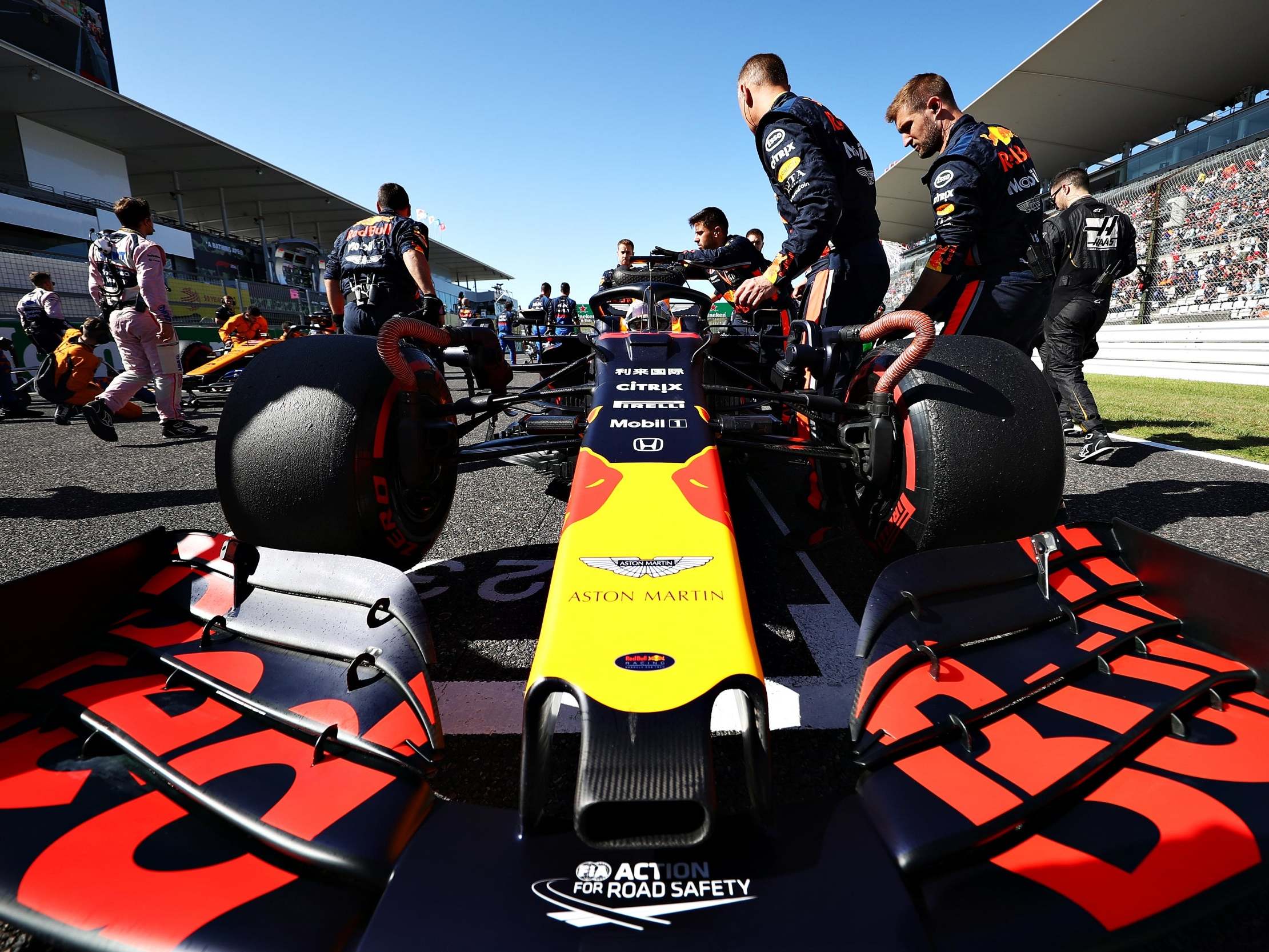 Max Verstappen lines up for Red Bull ahead of the Japanese Grand Prix
