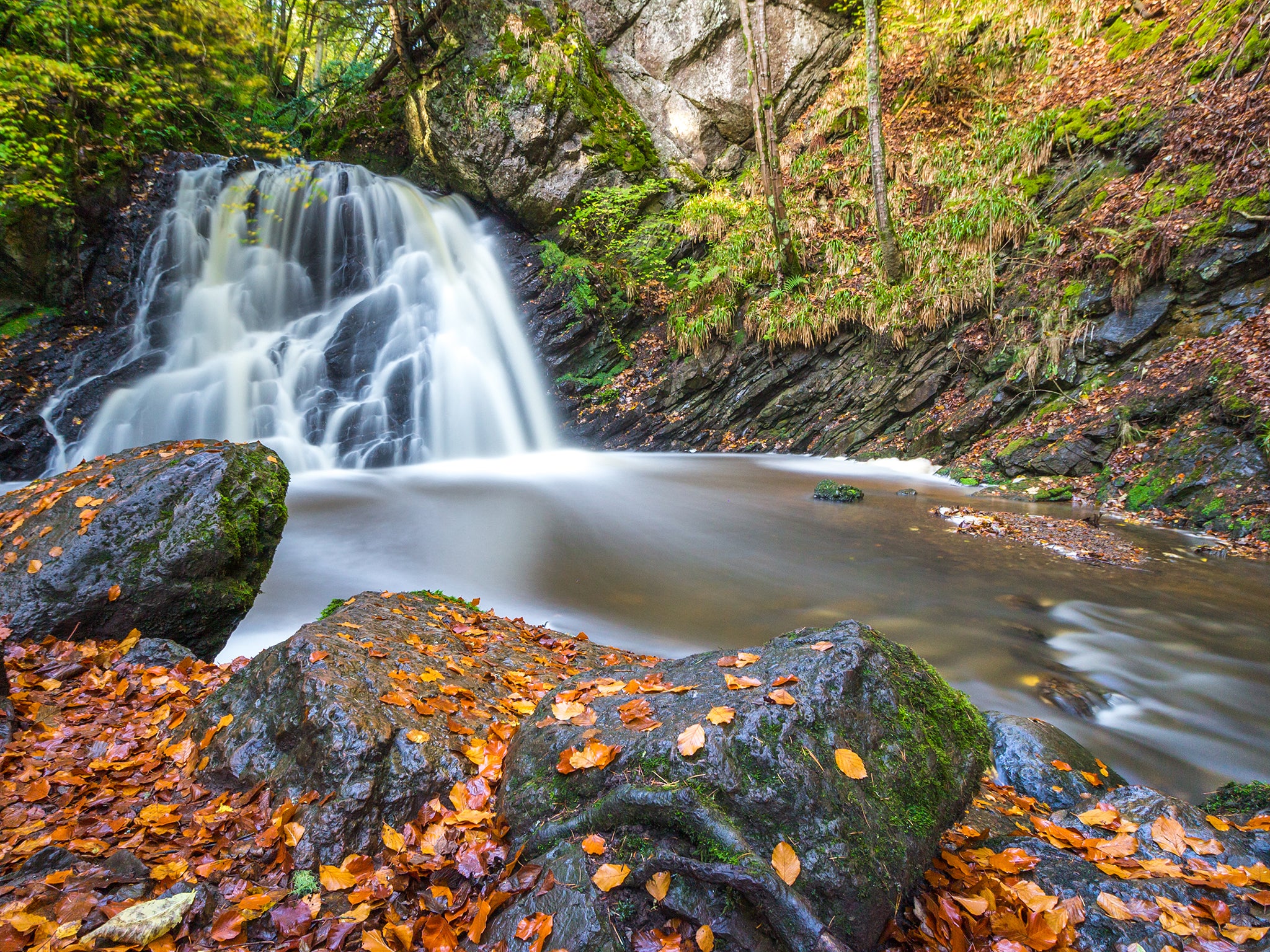 The luminescent waters of The Fairy Glen, near Rosemarkie, Scotland