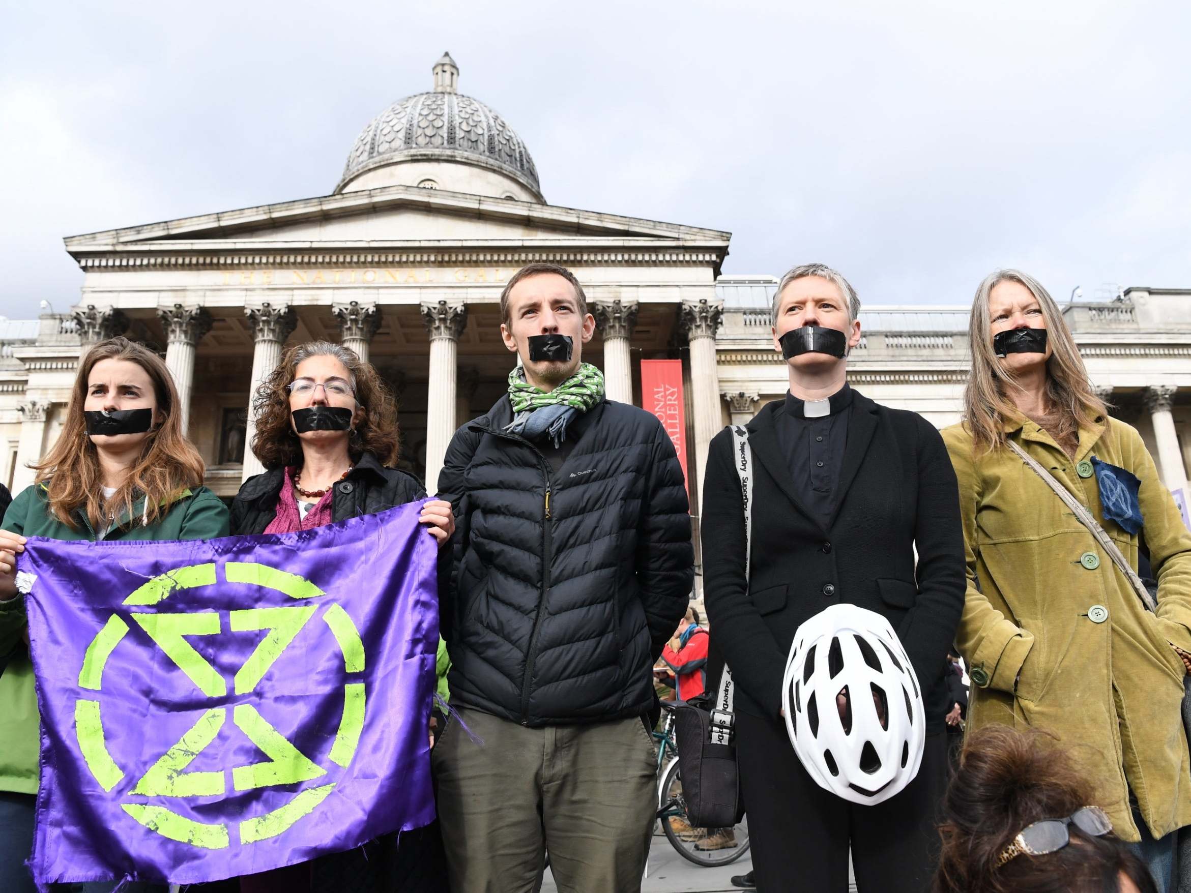 Demonstrators in Trafalgar Square