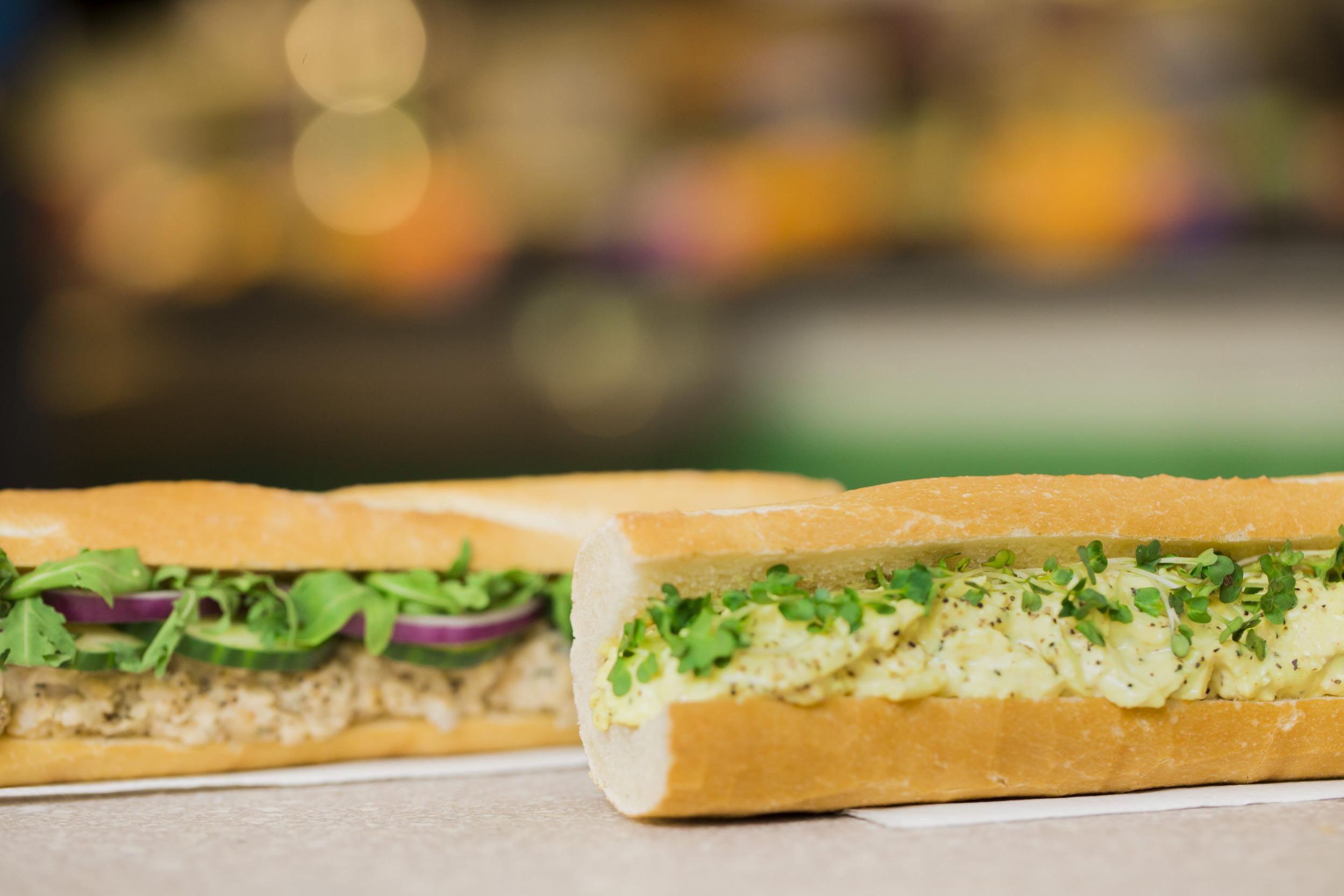 The vegan eggless mayo cress baguette