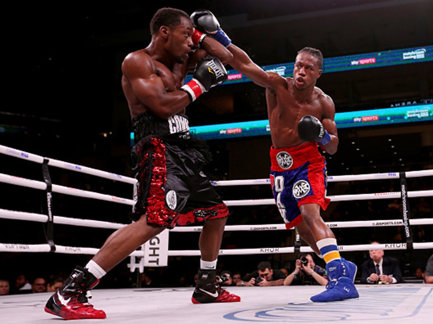 Patrick Day (right) during his bout with Charles Conwell