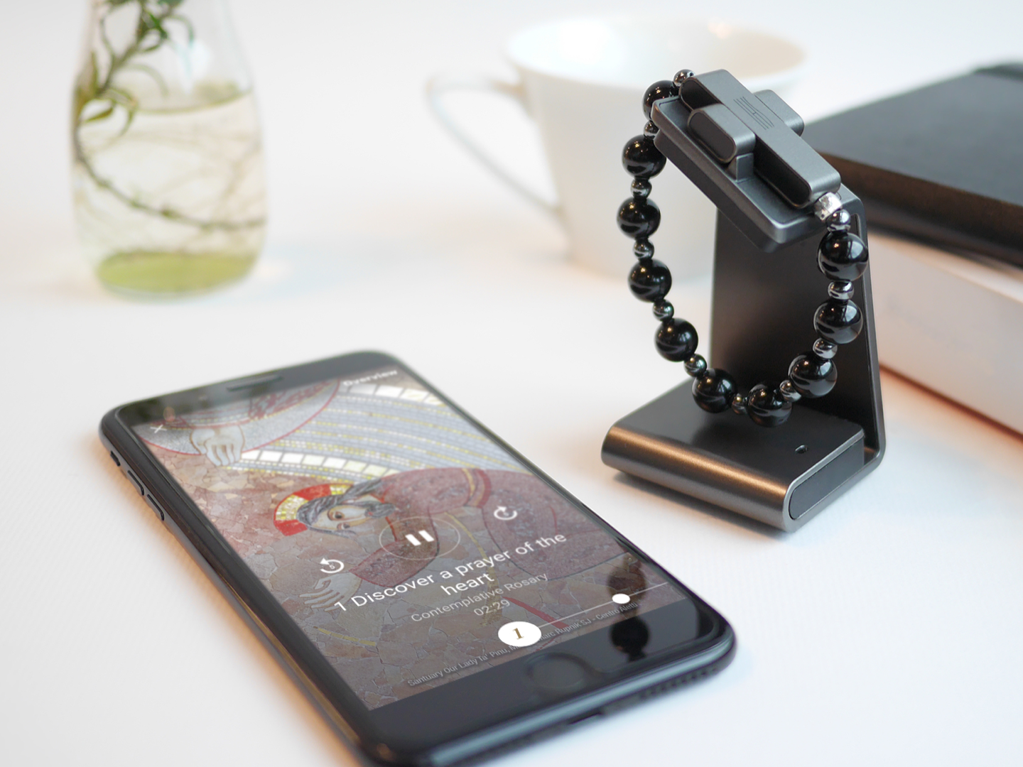 Bracelet syns to an app which helps Catholic users pray