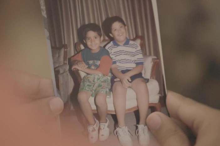 A childhood photo of Muhammad Usman, co-founder of WonderTree, with his brother, who has Down’s syndrome (Matt Kay and Andrew Carver)