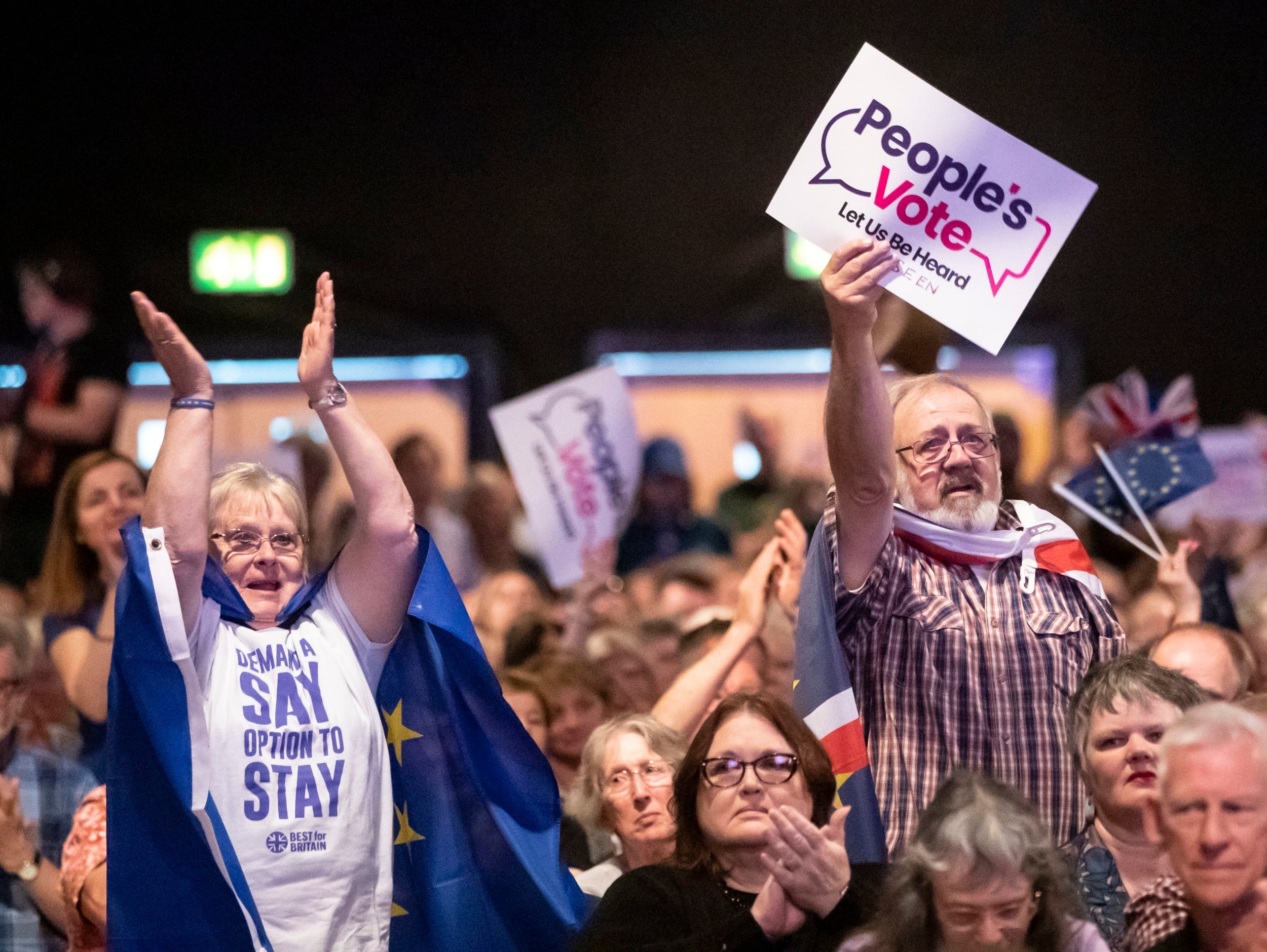 A People's Vote rally in Leeds in June