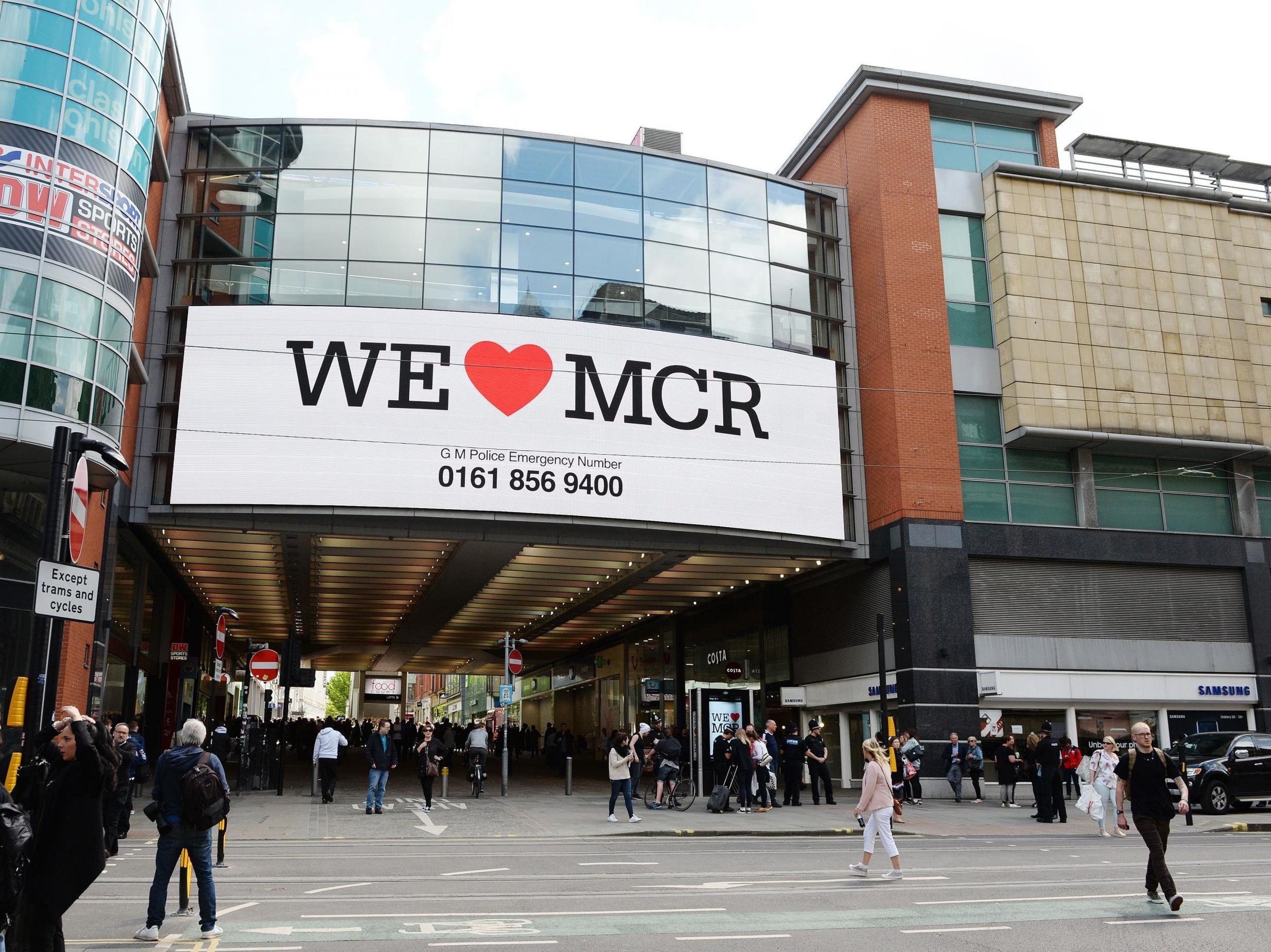 Greater Manchester Police said officers arrested a suspect after reports of a man with a knife at the Arndale shopping centre