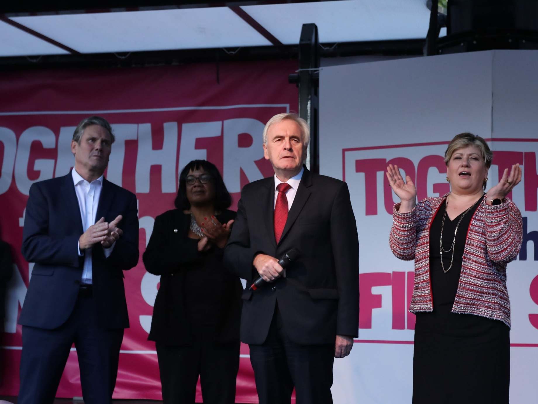 Shadow cabinet members Sir Keir Starmer, Diane Abbott, John McDonnell and Emily Thornberry called for a Final Say vote at Saturday’s march