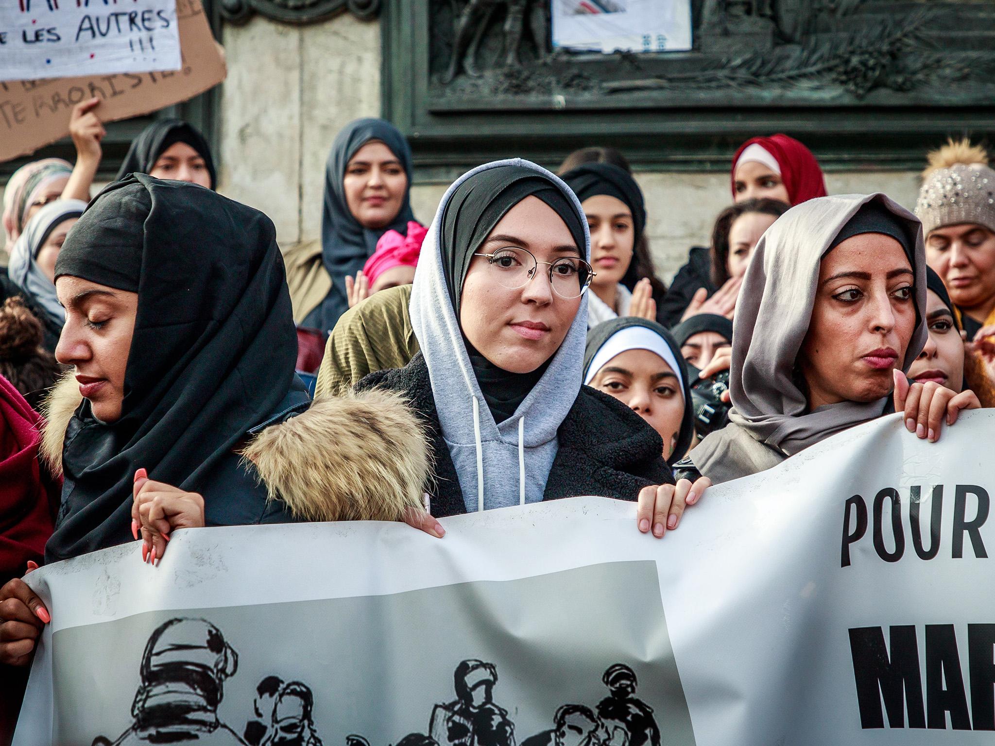 Protesters rallied in Paris against islamophobia following the incident