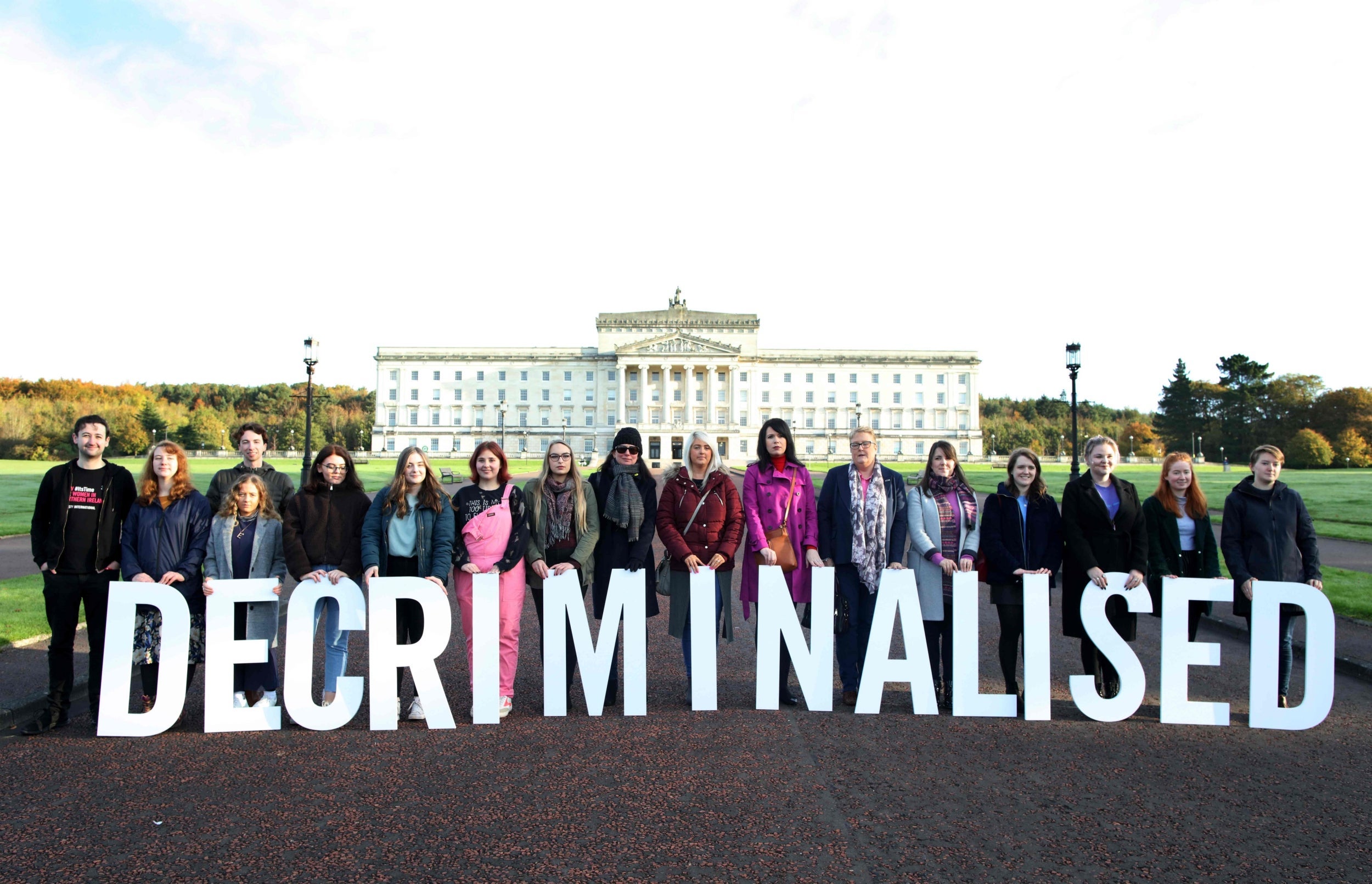 Campaigners who have spearheaded calls for abortion reform gathered in front of Stormont