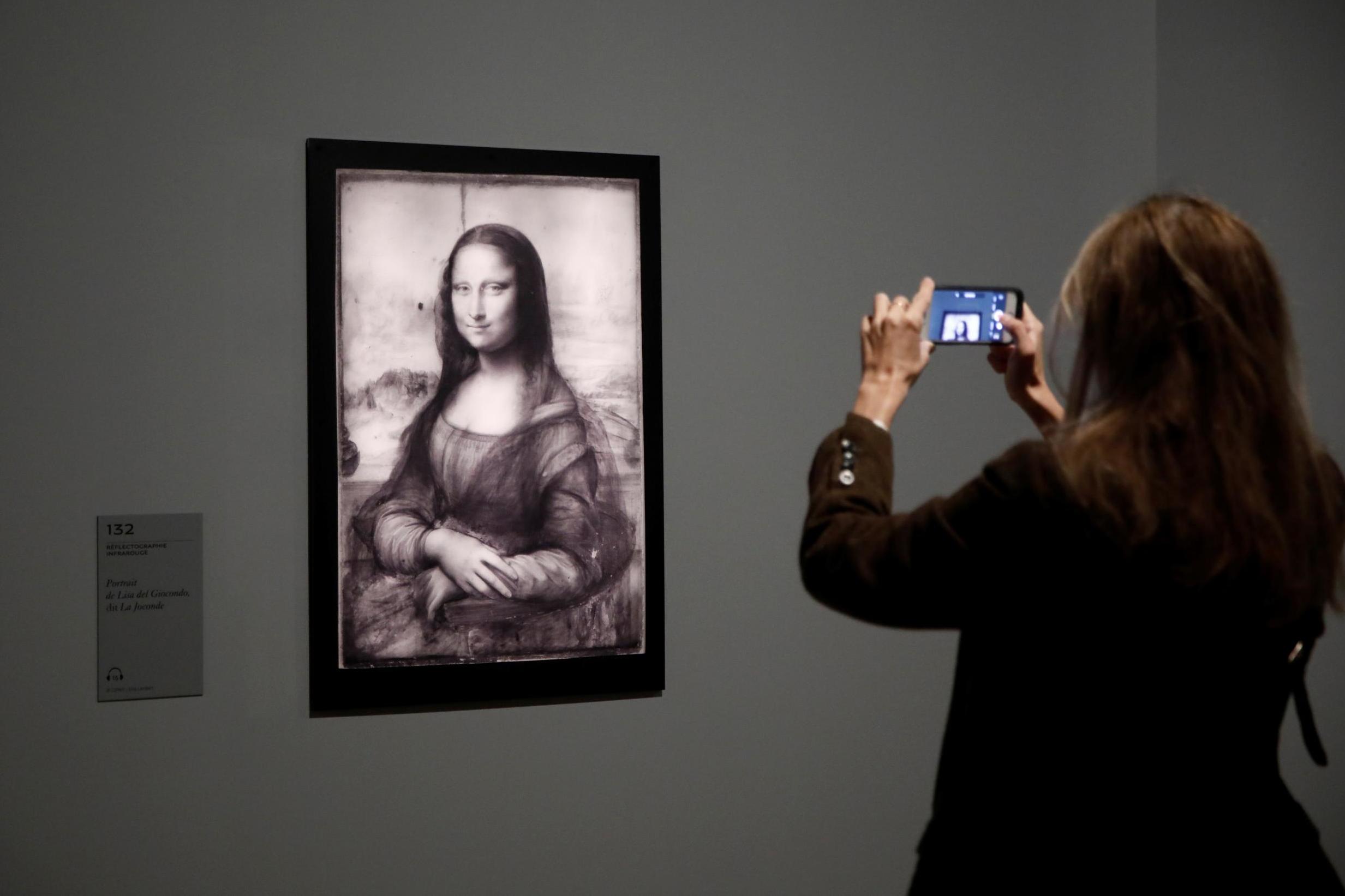 An infrared reflectography of the painting as part of the exhibition (Reuters)