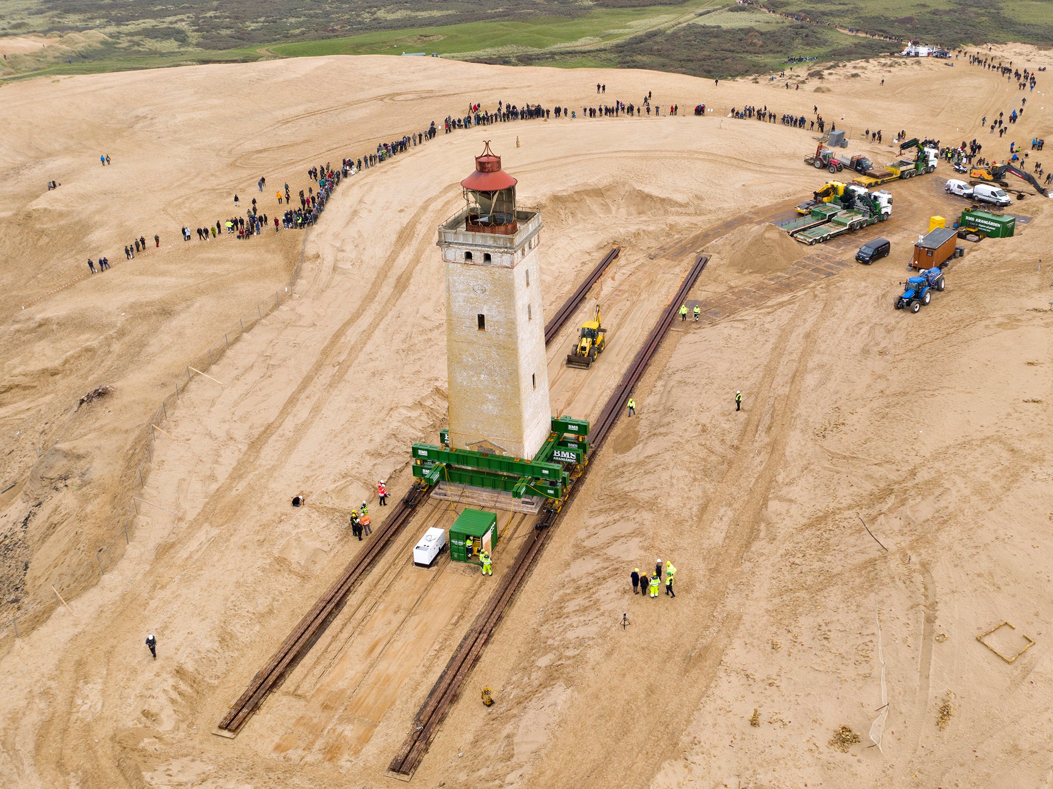 Rubjerg Knude is making the 250-feet journey by rail