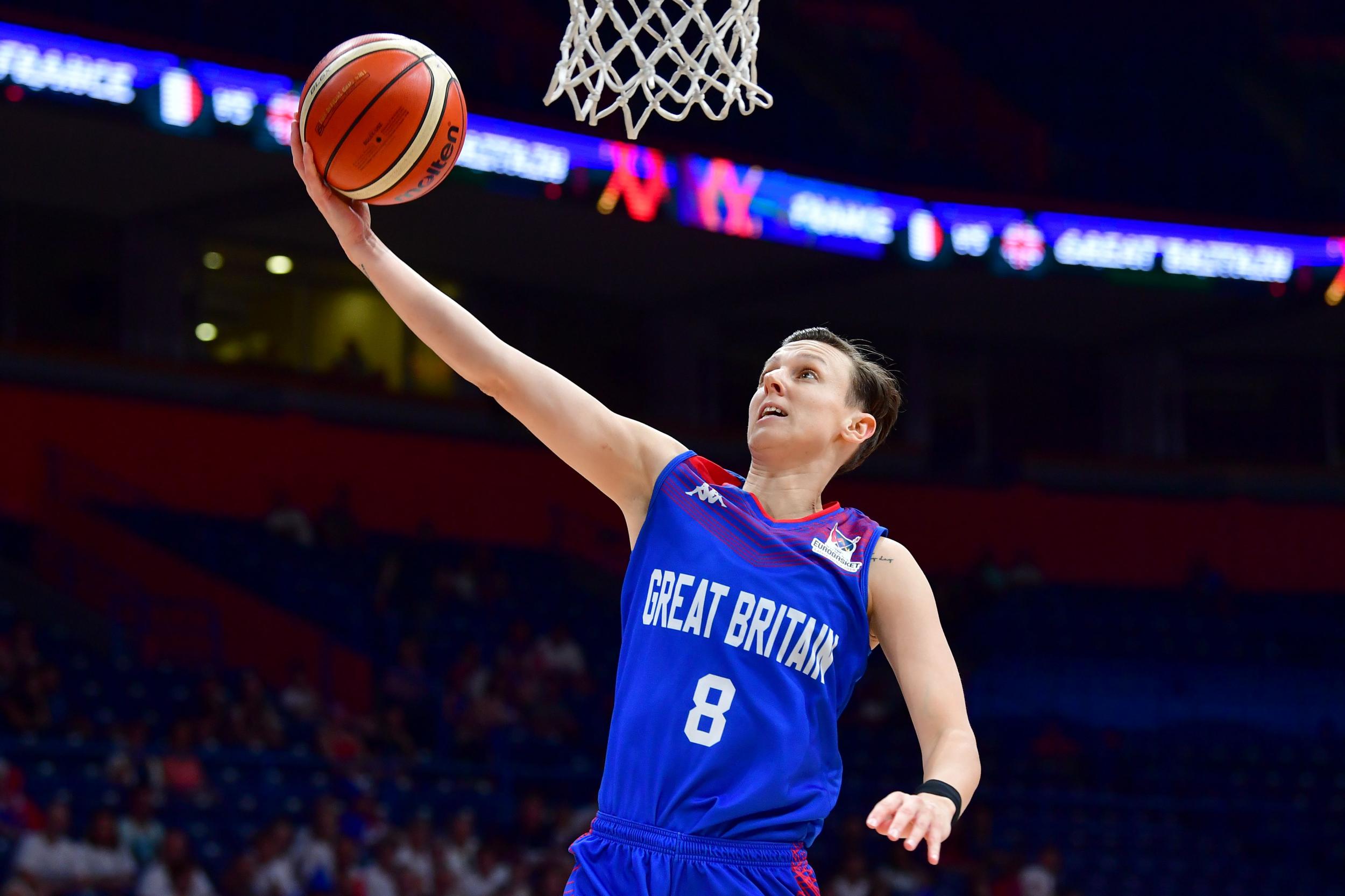 Great Britain's Chantelle Handy goes for the basket