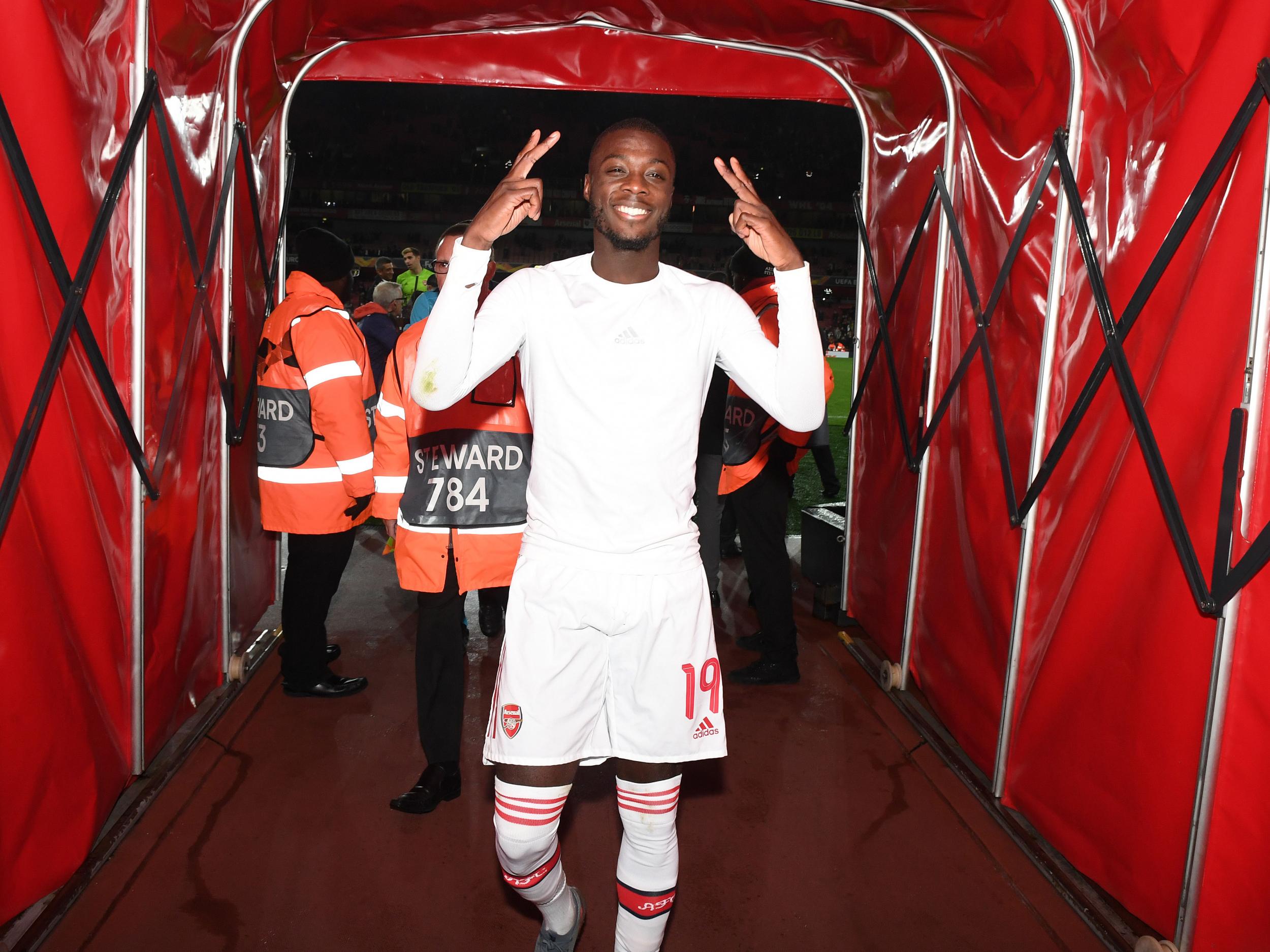 Nicolas Pepe scored twice as Arsenal came from behind to beat Vitoria