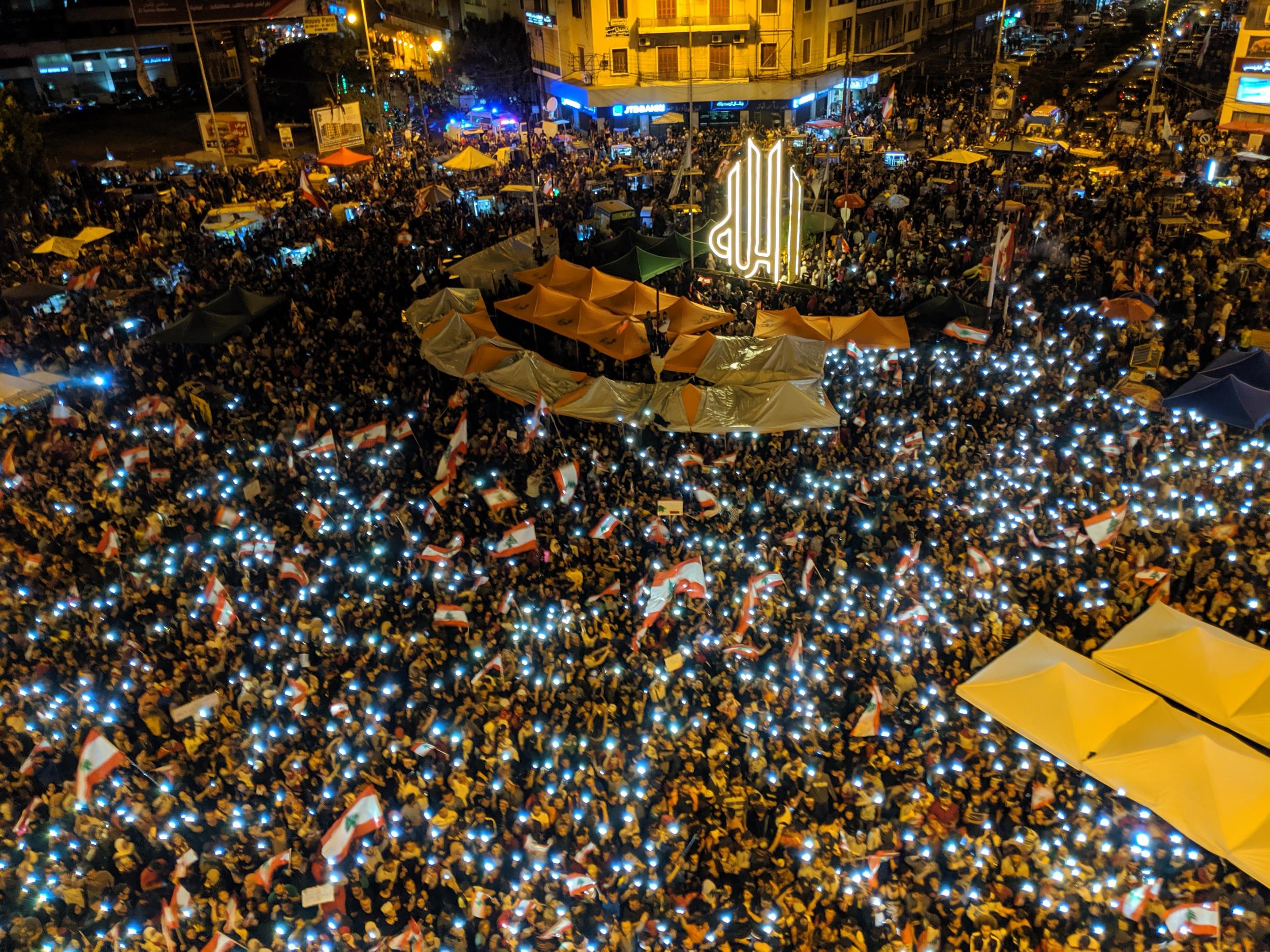 Tens of thousands of protesters crowd into Tripoli’s Nour Square (Richard Hall/The Independent)